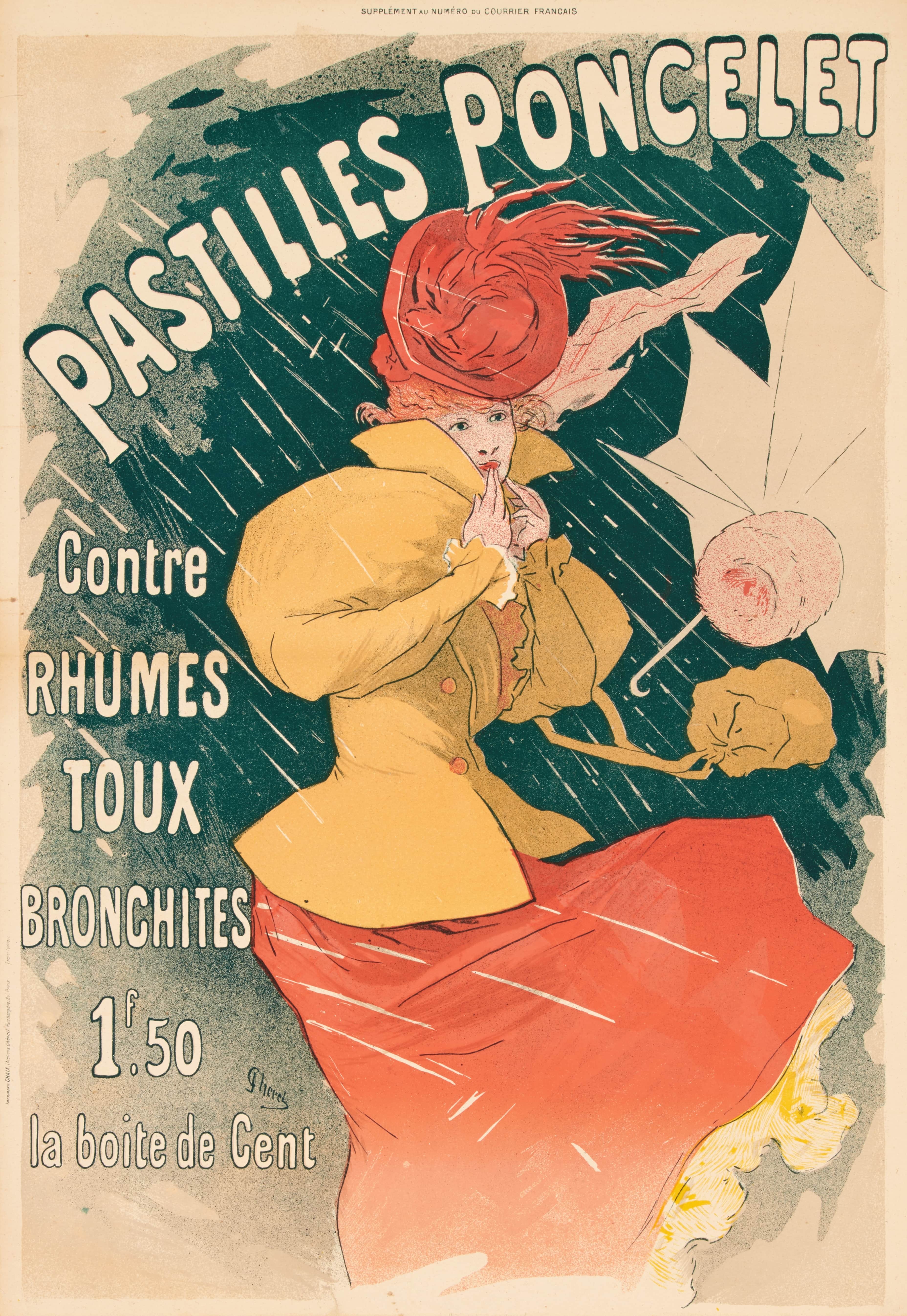 《Poncelet 含片（Poncelet 锭剂）》（Poncelet Lozenges (Poncelet pastilles)）｜朱尔·谢雷 Jules Chéret｜1890年后
