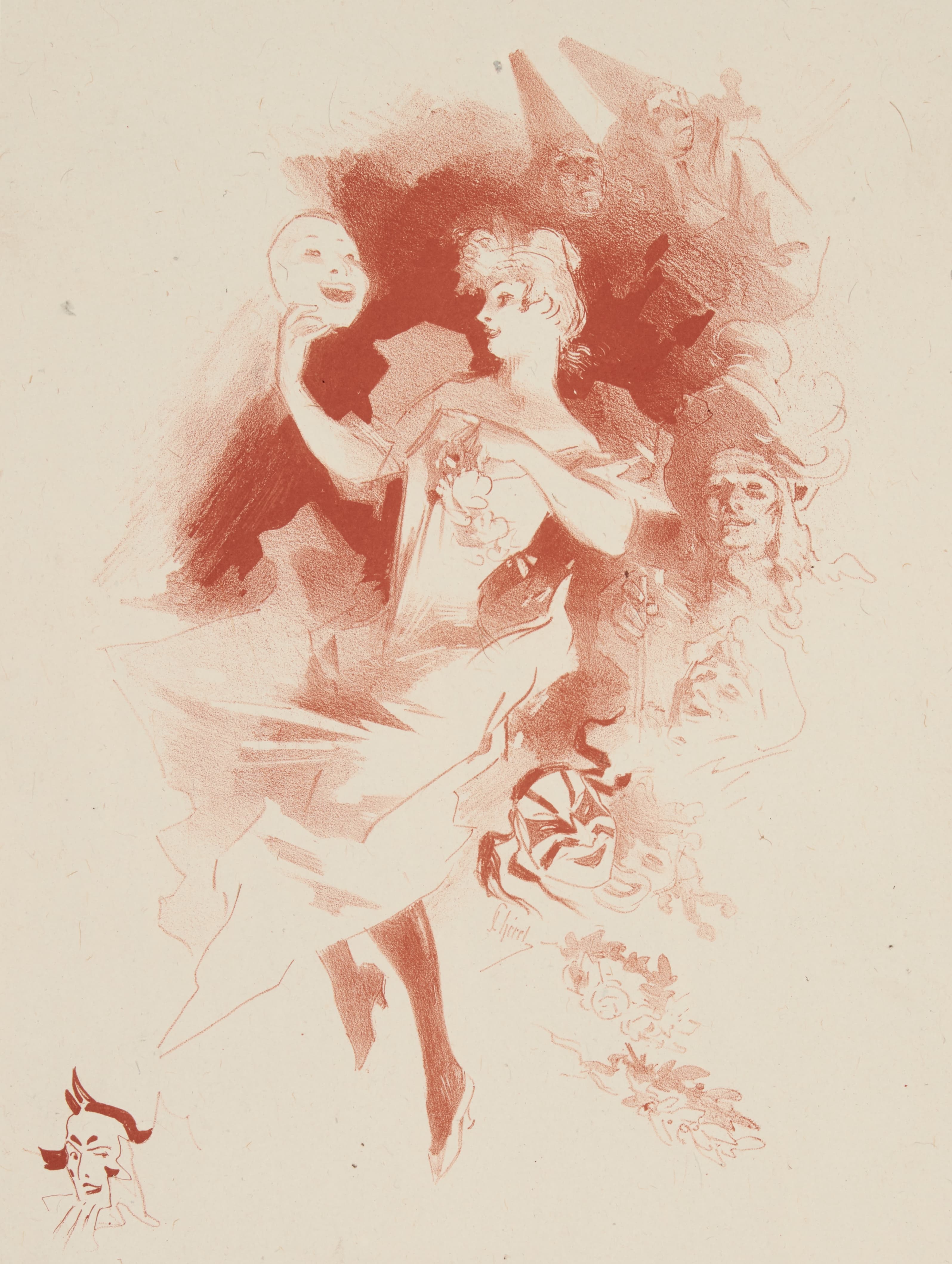 《戴面具的女士[喜剧]》（Lady With A Mask [Comedy]）｜朱尔·谢雷 Jules Chéret｜1891