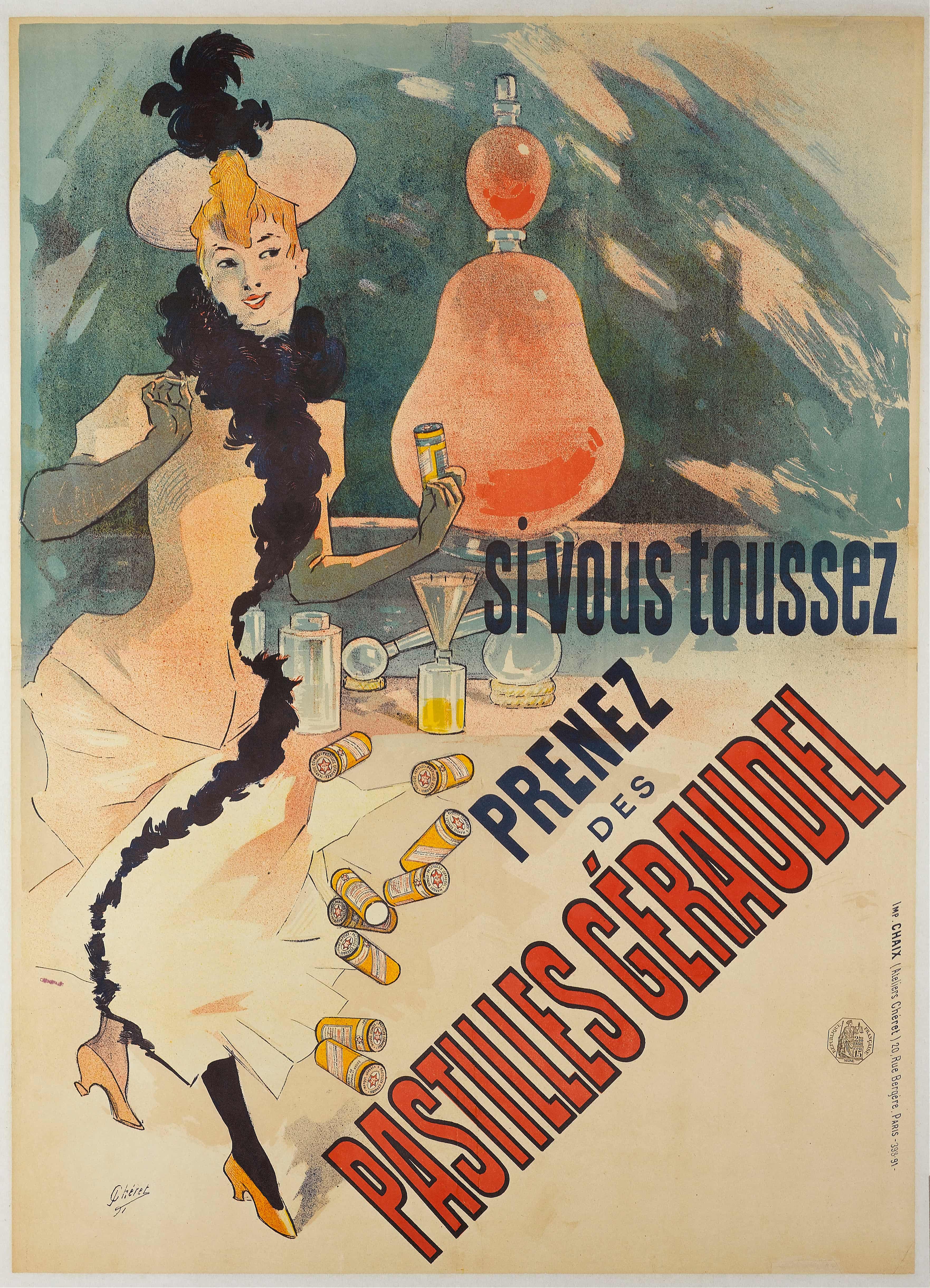 《服用 Geraudel 含片》（Take Geraudel Lozenges）｜朱尔·谢雷 Jules Chéret｜1891