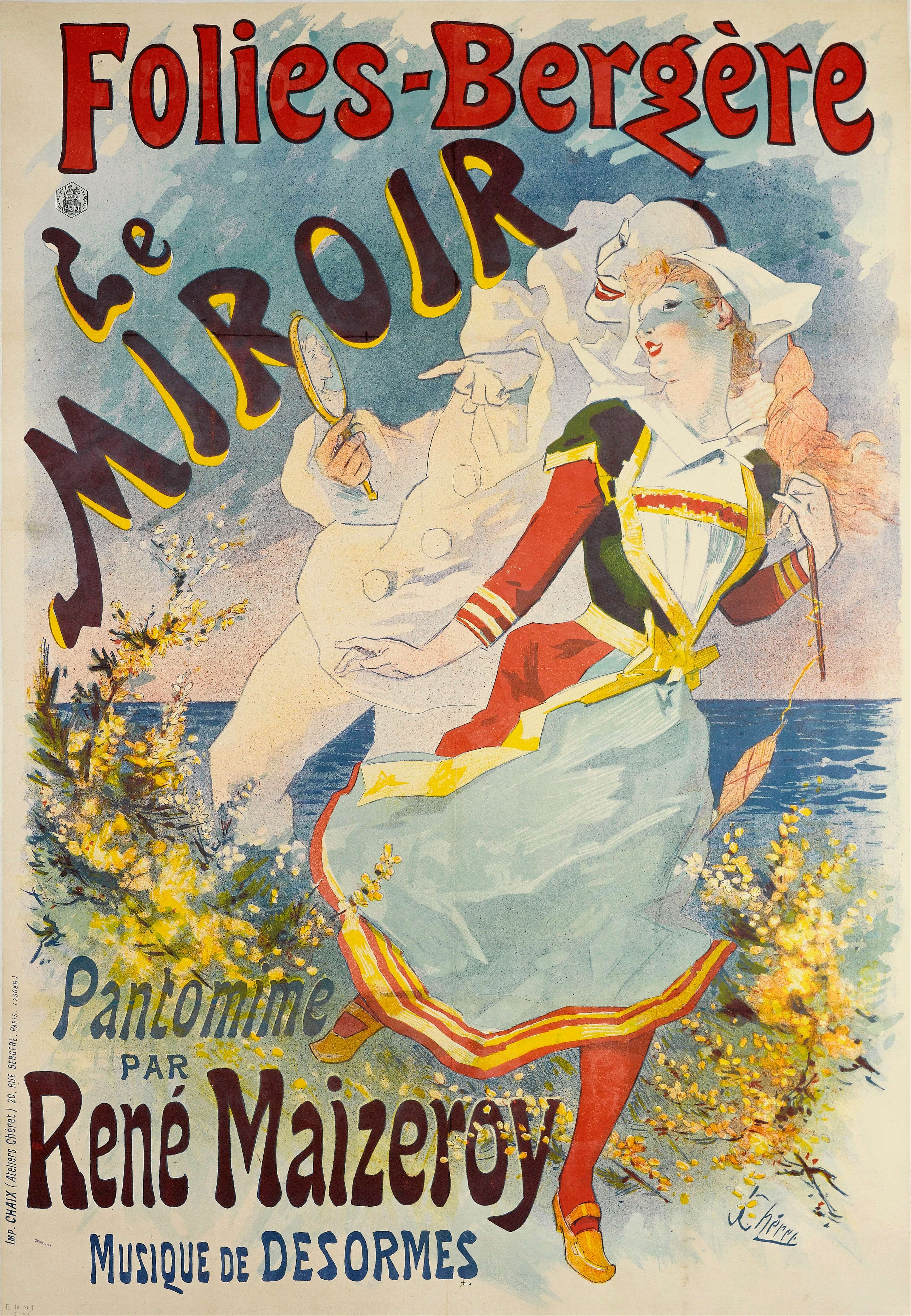 《游乐厅《镜子》（Folies-Bergère The Mirror）｜朱尔·谢雷 Jules Chéret｜1892