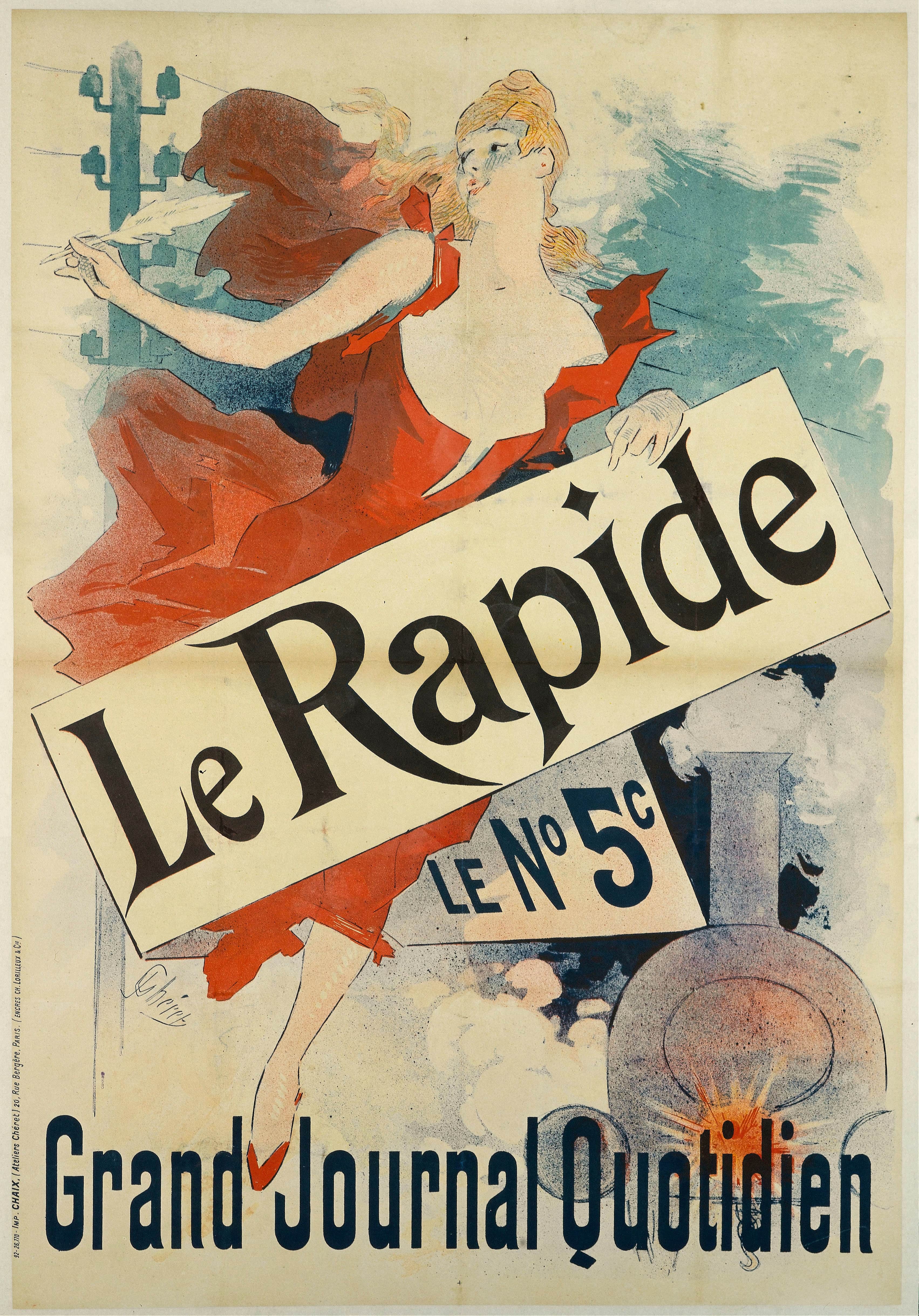 《Le Rapide、Le N° 5c.、Grand Journal Quotidien》（Le Rapide, Le Nº 5c., Grand Journal Quotidien）｜朱尔·谢雷 Jules Chéret｜1892