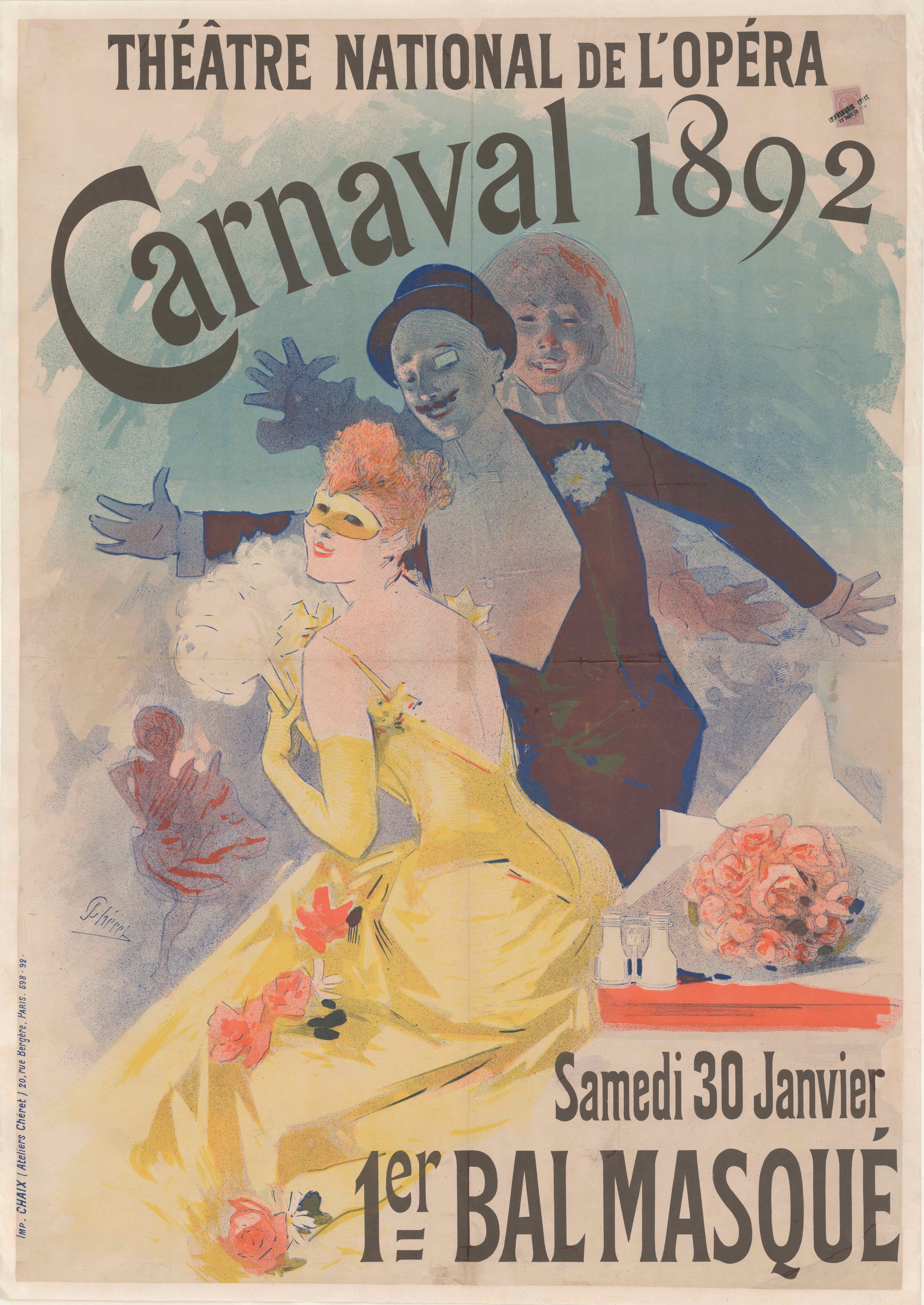 《国家歌剧院。嘉年华1892》（National Opera Theater. Carnival 1892）｜朱尔·谢雷 Jules Chéret｜1892