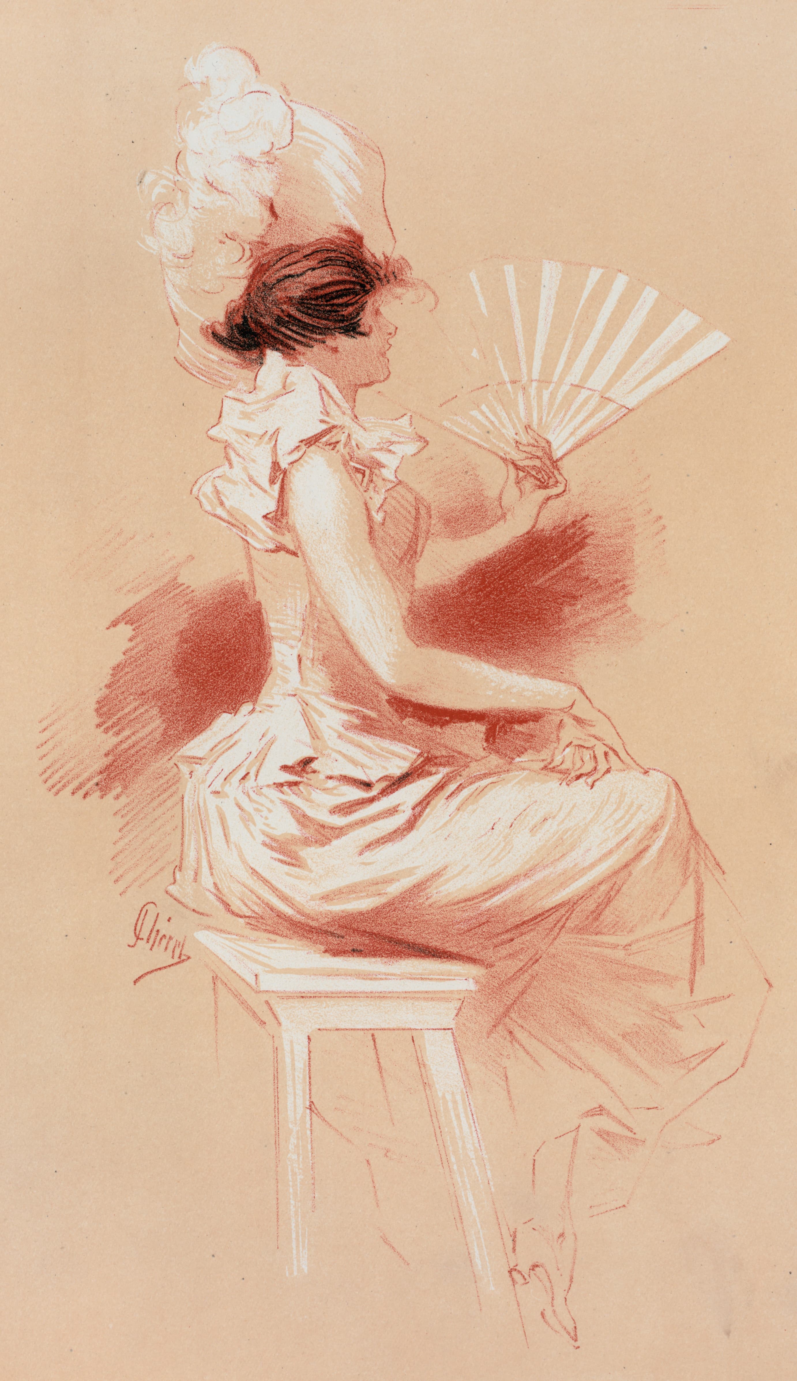 《“海报大师”的原图》（Original drawing for the 'Poster Masters'）｜朱尔·谢雷 Jules Chéret｜1897