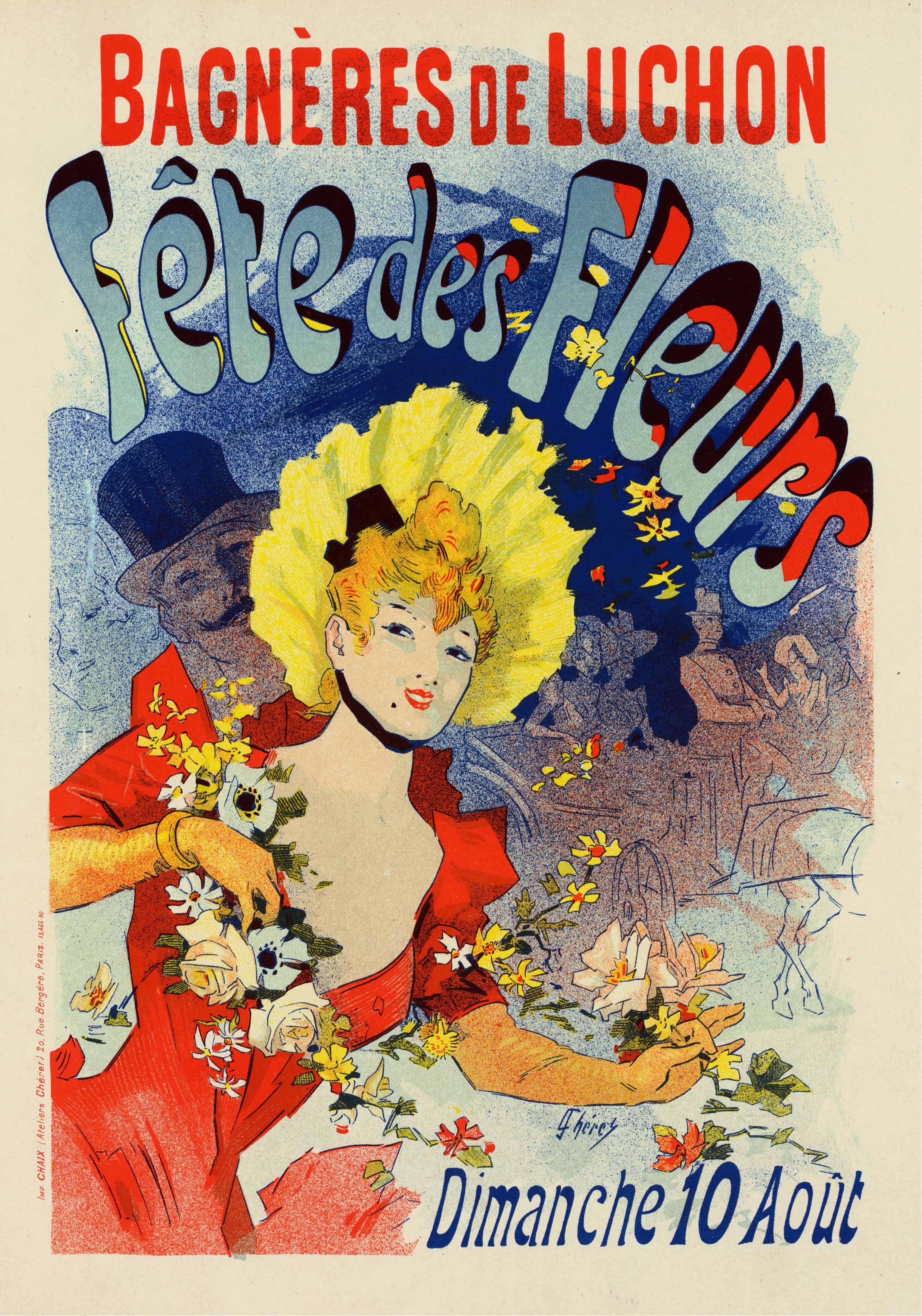 《巴涅尔-德吕雄花卉节》（Bagnères-De-Luchon Flower Festival）｜朱尔·谢雷 Jules Chéret｜1898