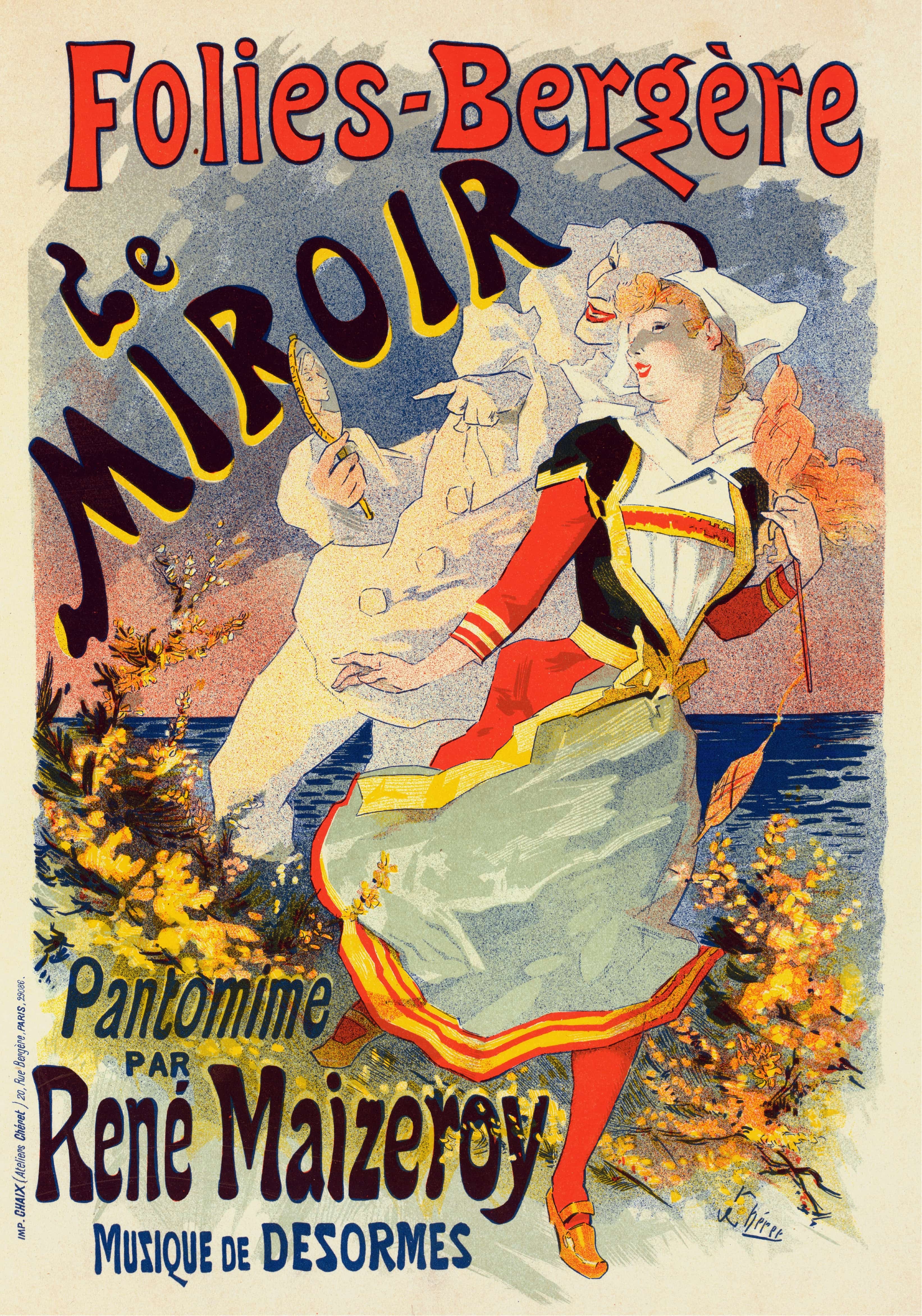 《镜子》（The Mirror）｜朱尔·谢雷 Jules Chéret｜1899