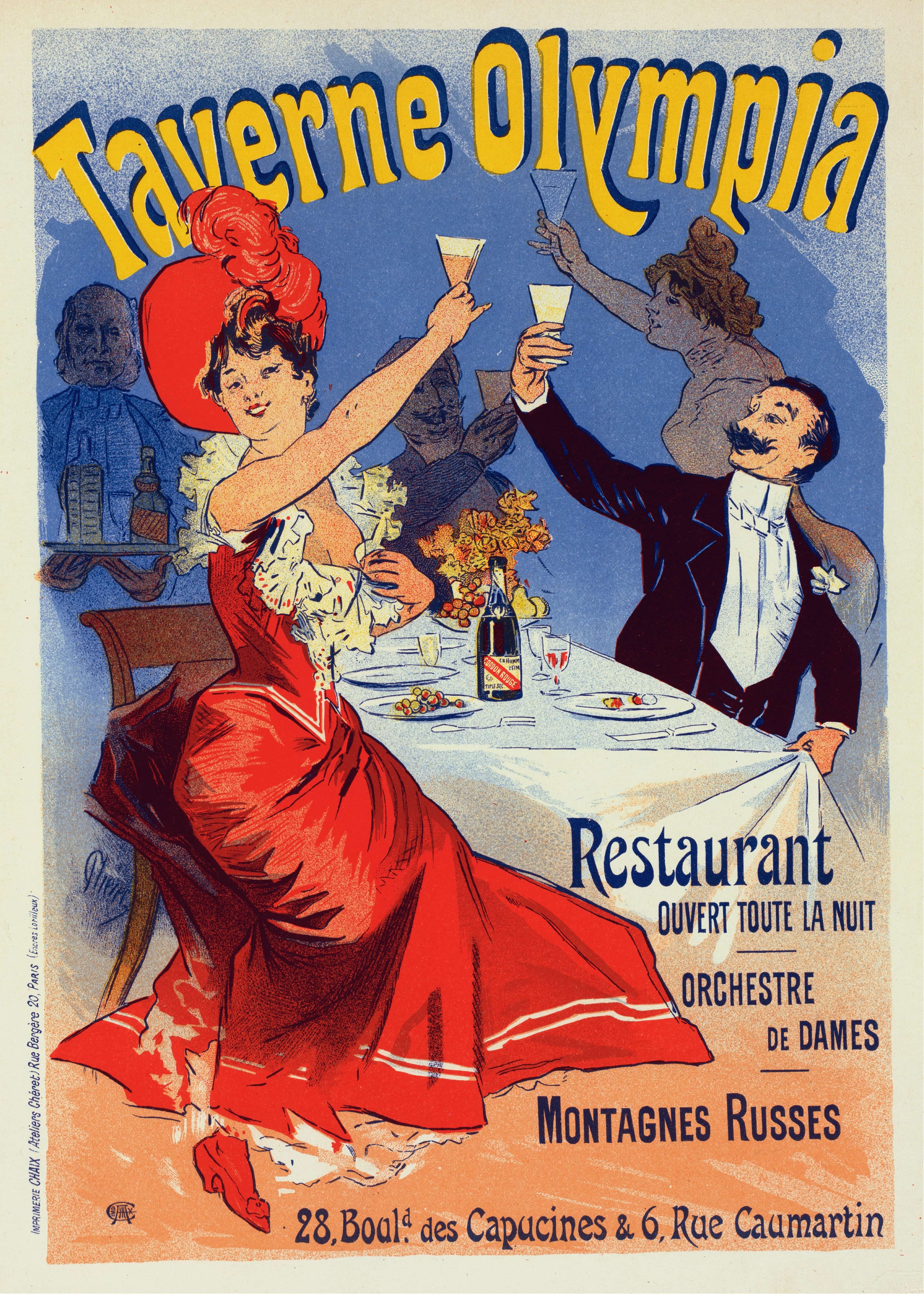 《奥林匹亚酒馆》（Tavern Olympia）｜朱尔·谢雷 Jules Chéret｜1900