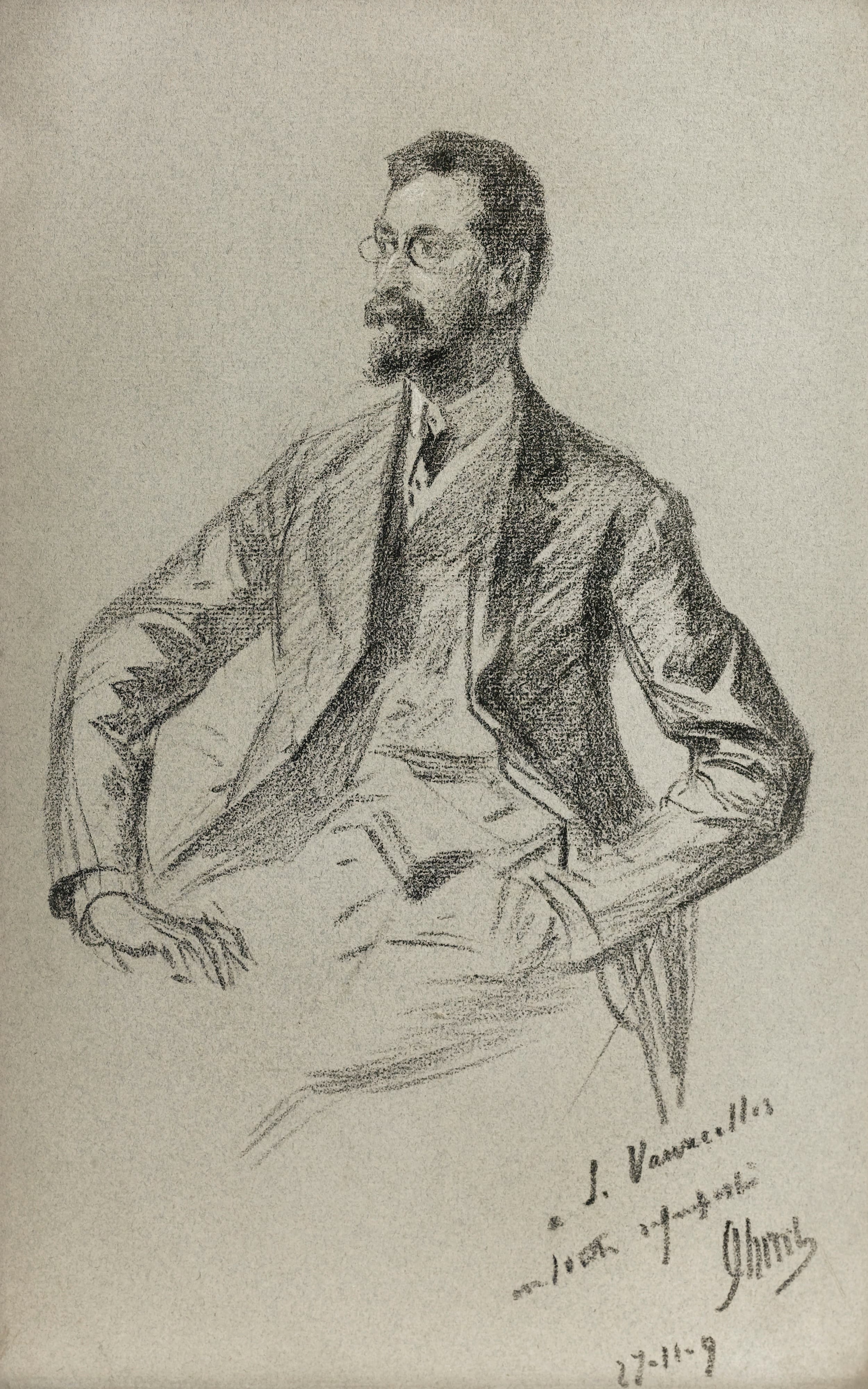 《路易·沃塞勒的肖像》（Portrait of Louis Vauxcelles）｜朱尔·谢雷 Jules Chéret｜1909