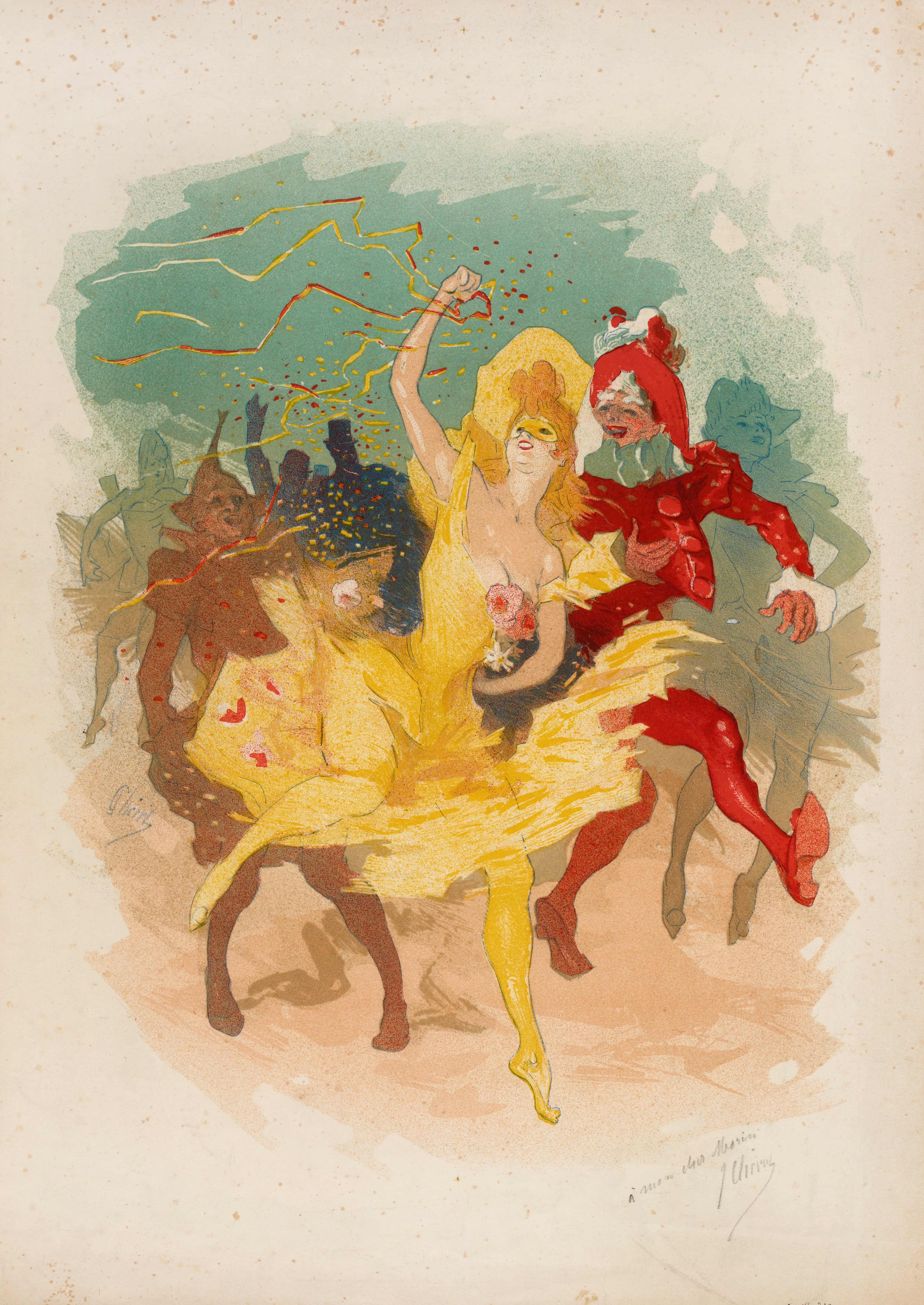 《狂欢节场景》（Carnival scene）｜朱尔·谢雷 Jules Chéret｜不明