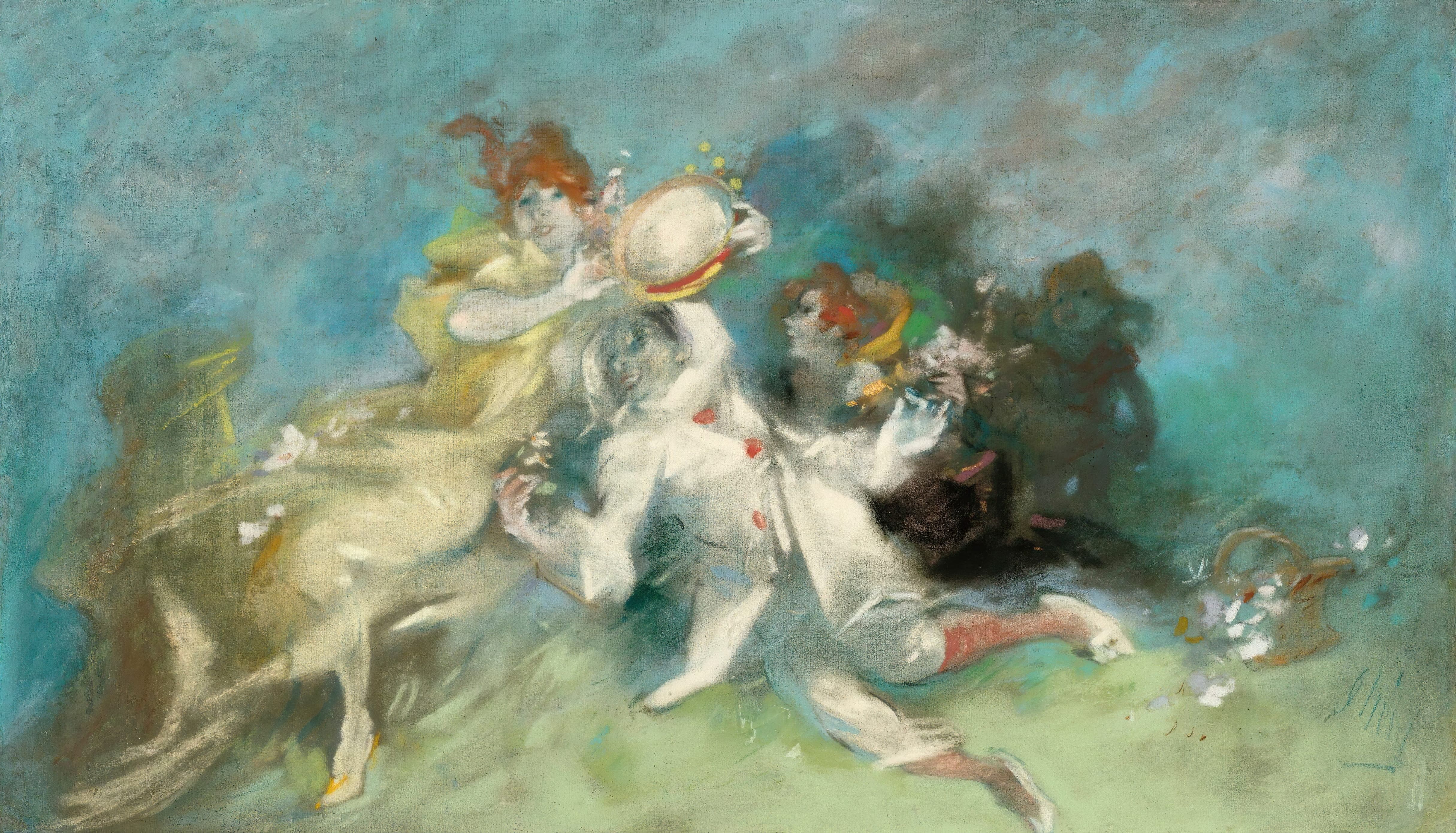 《皮埃罗和哥伦拜恩》（Pierrot and Columbine）｜朱尔·谢雷 Jules Chéret｜不明