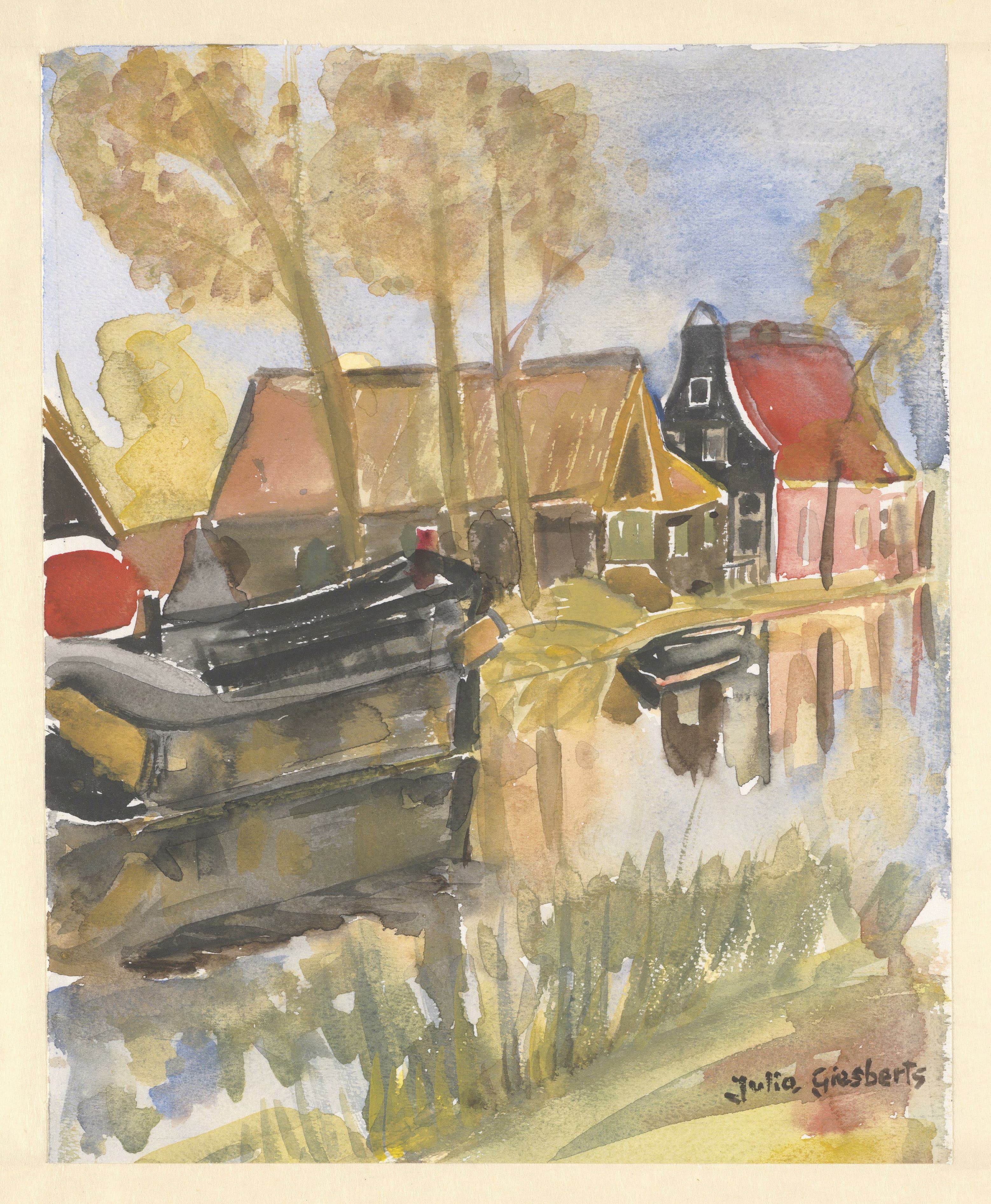 《水上的房屋和船》（Houses and boat on water）｜朱莉娅·吉斯贝茨 Julia Giesberts｜不明