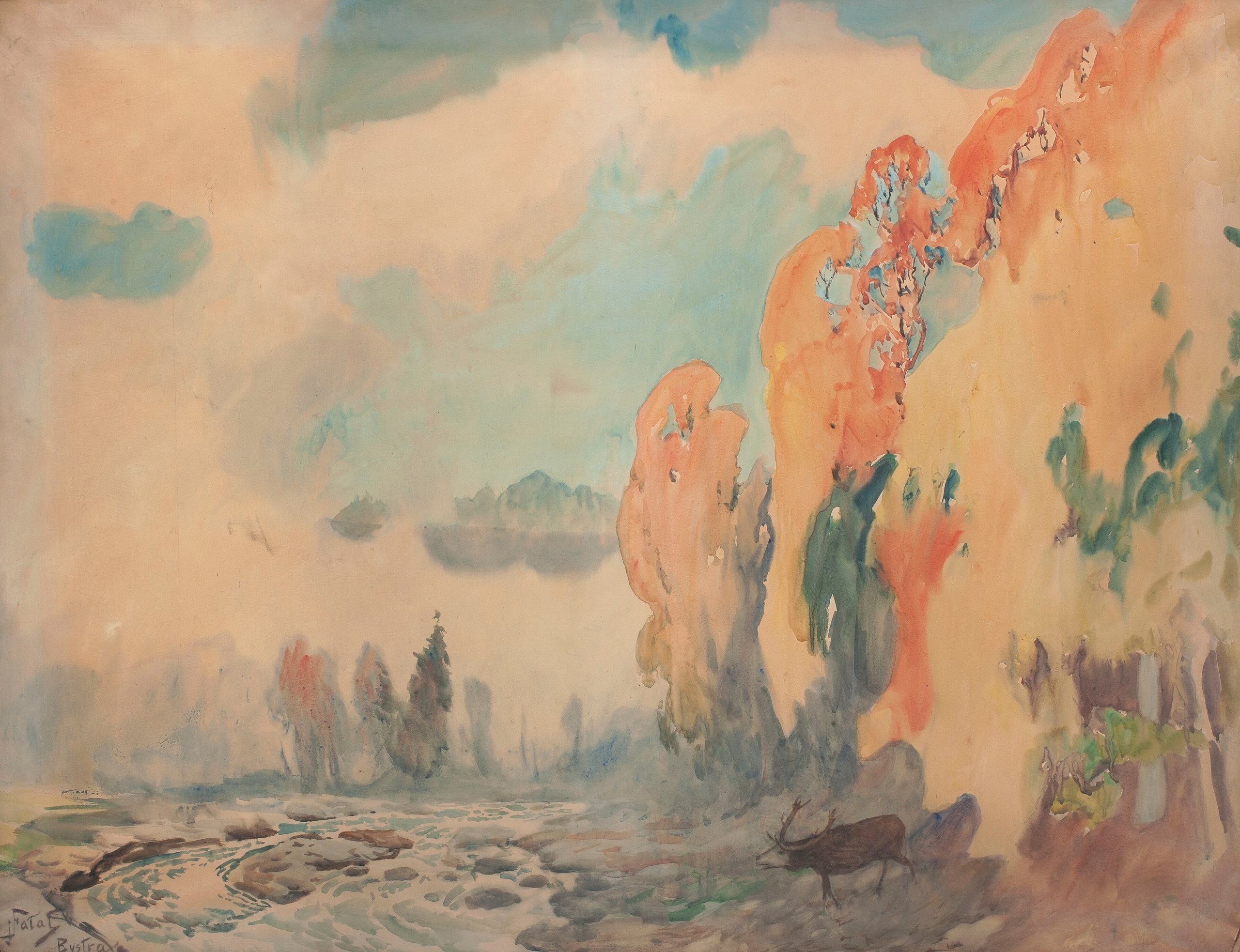 《比斯特拉的秋日风景》（Autumn landscape from Bystra）｜尤利安·法瓦特 Julian Fałat｜1902年以后