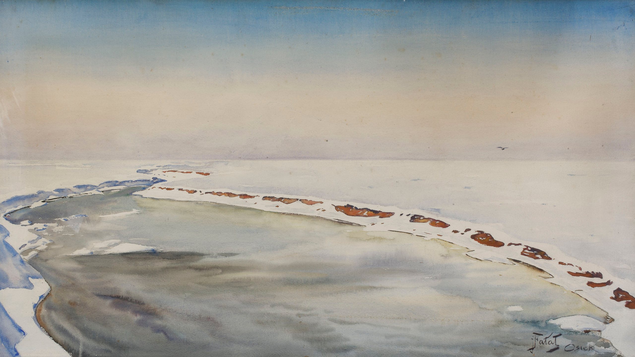 《奥谢克的冬日风景》（Winter landscape from Osiek）｜尤利安·法瓦特 Julian Fałat｜1900年以后