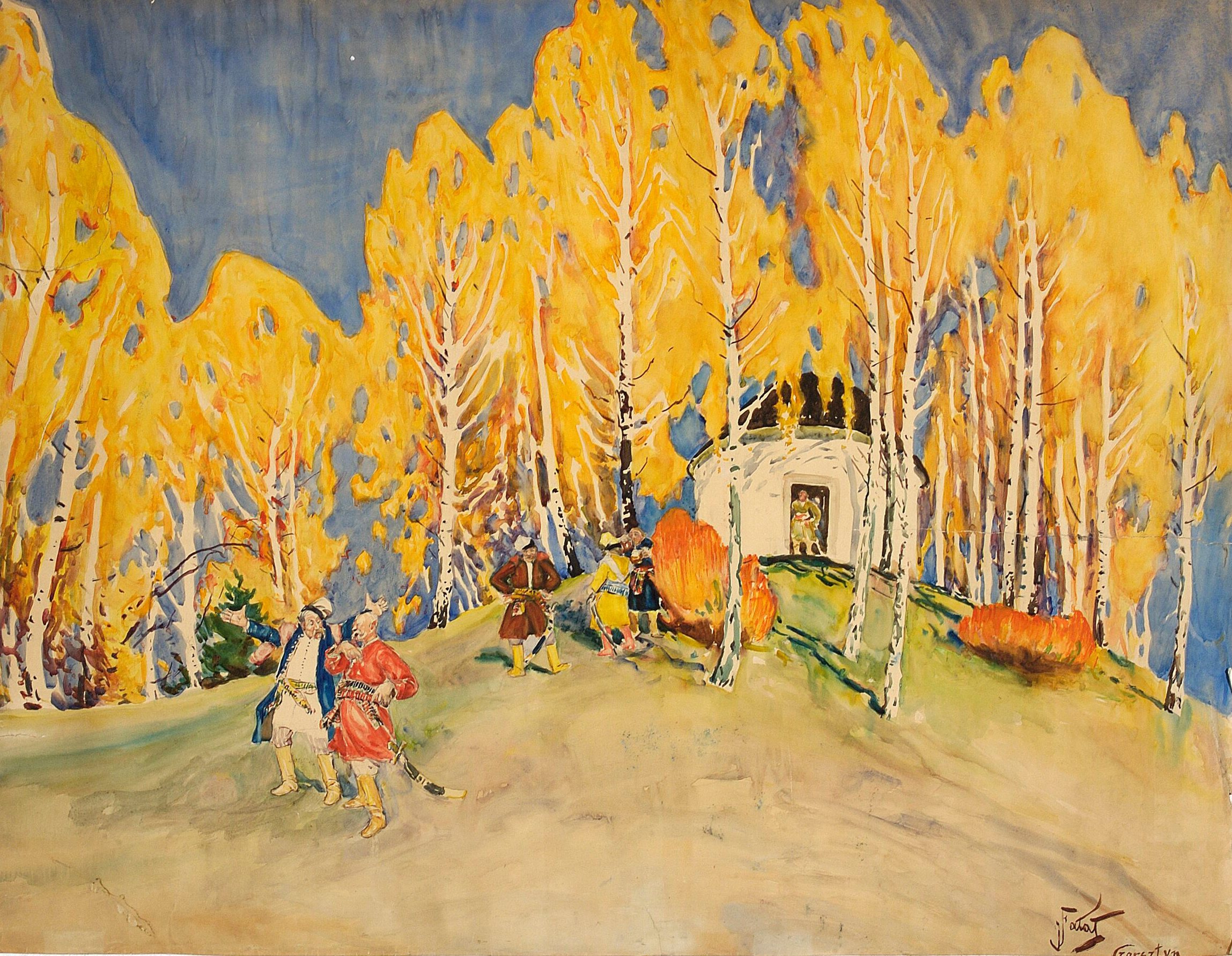 《白桦林中的贵族》（Noblemen in birch wood）｜尤利安·法瓦特 Julian Fałat｜1900年以后