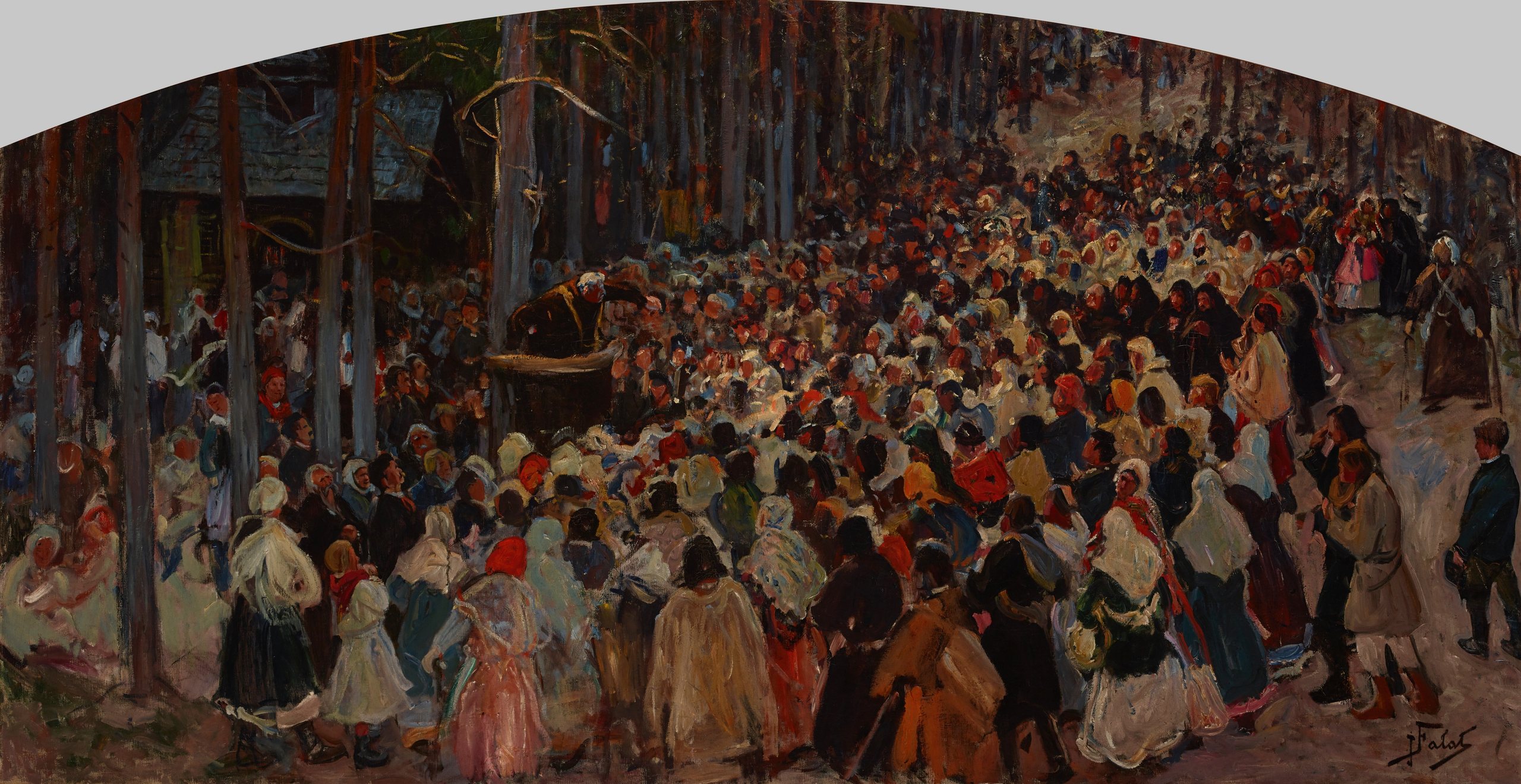 《卡尔瓦里亚教堂市集上的布道》（Sermon at the Church Fair at Kalwaria）｜尤利安·法瓦特 Julian Fałat｜1906