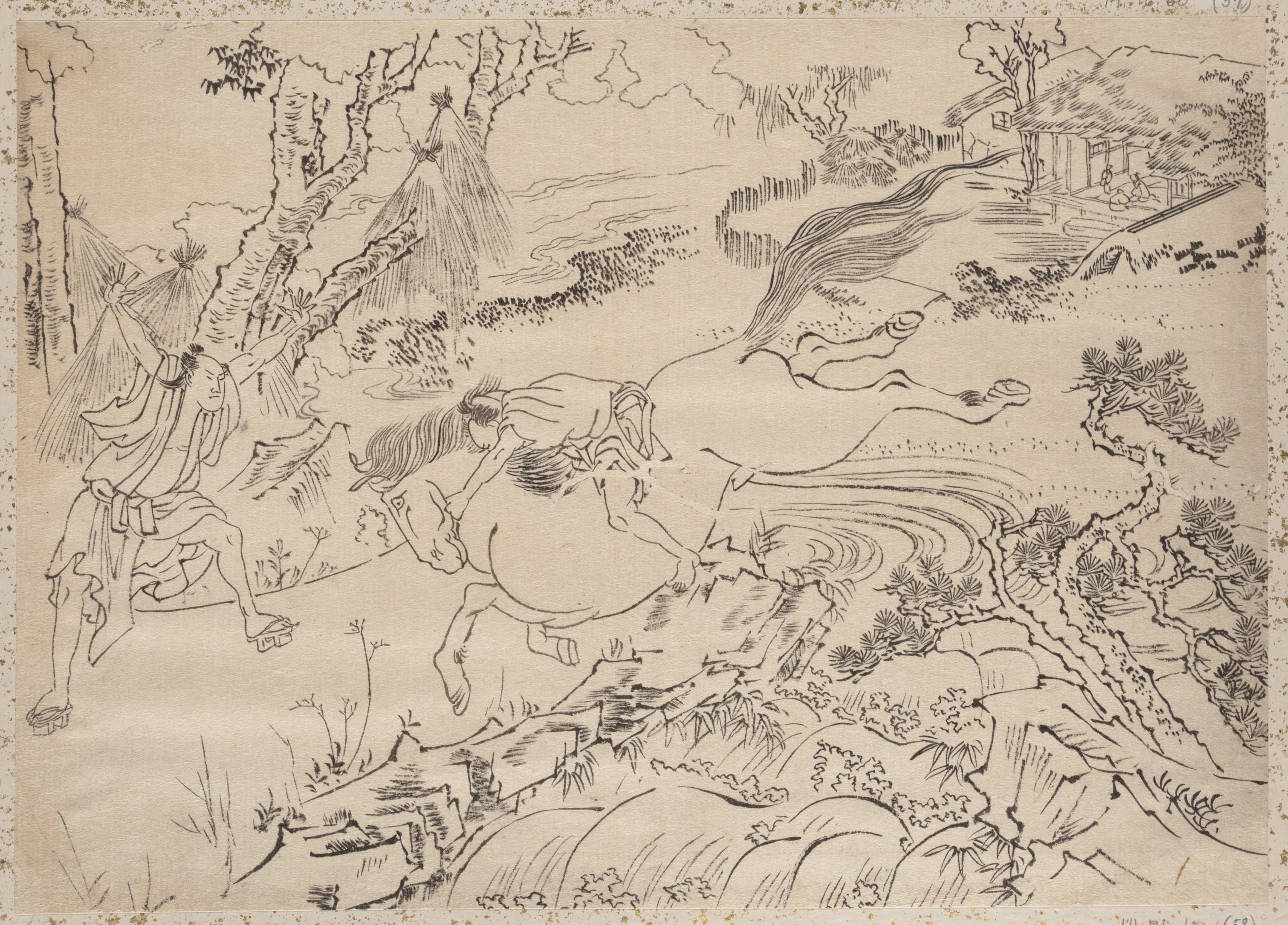 《《葛饰北斋及其弟子素描册》第58图》（Album of Sketches by Katsushika Hokusai and His Disciples Pl.58）｜葛饰北斋 Katsushika Hokusai｜19th century