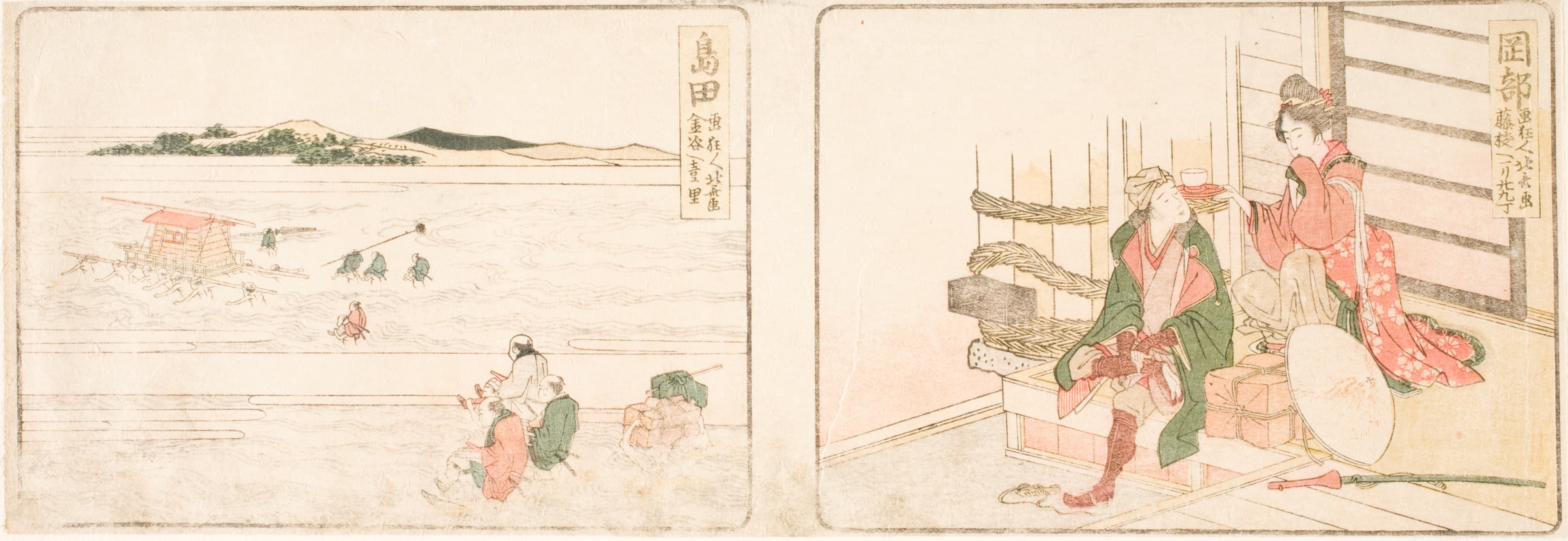 《冈部与岛田》（Okabe; Shimada）｜葛饰北斋 Katsushika Hokusai｜约 1804