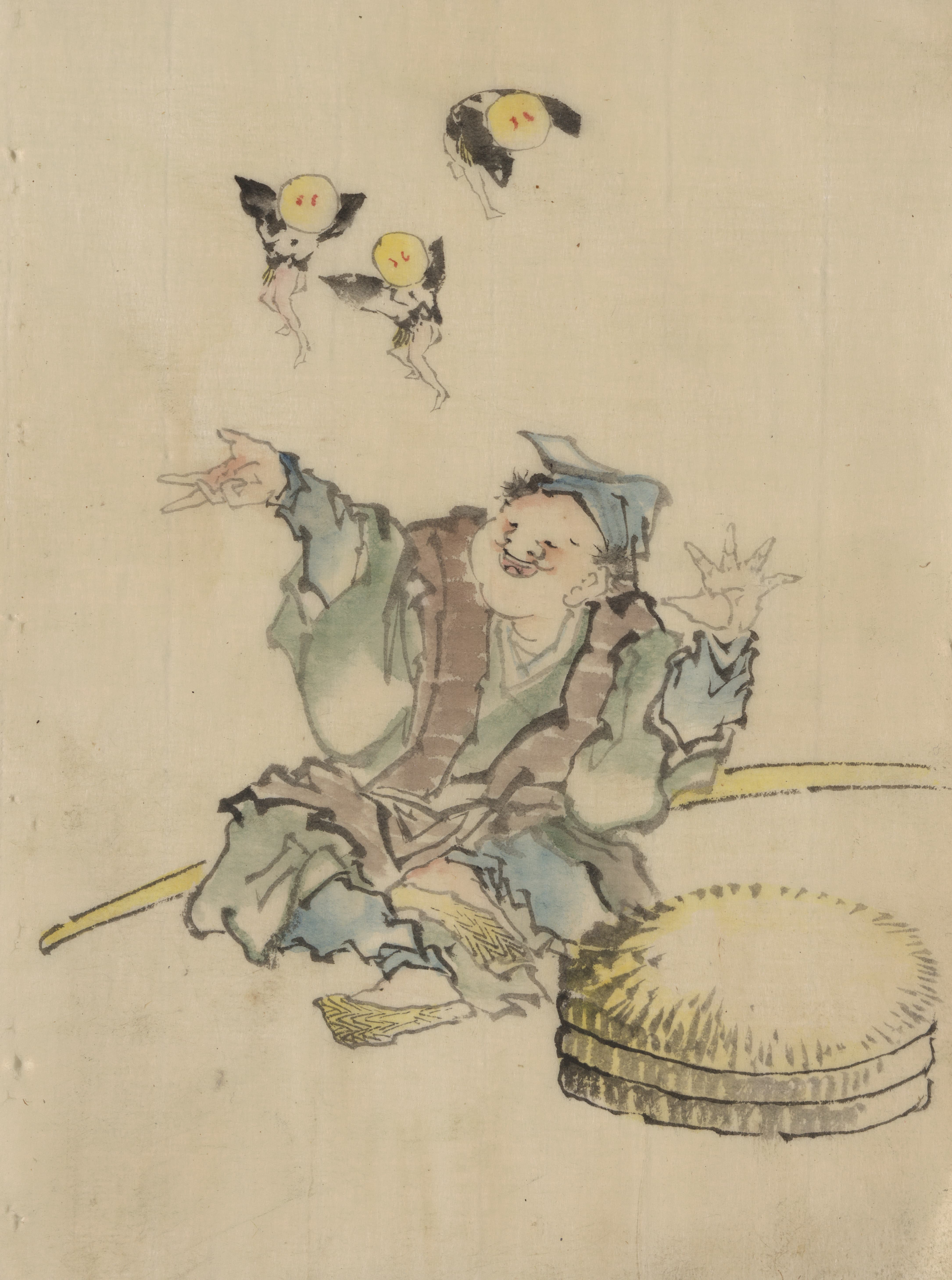 《一个男人，坐在地上》（A man, sitting on the ground）｜葛饰北斋 Katsushika Hokusai｜1830-1850