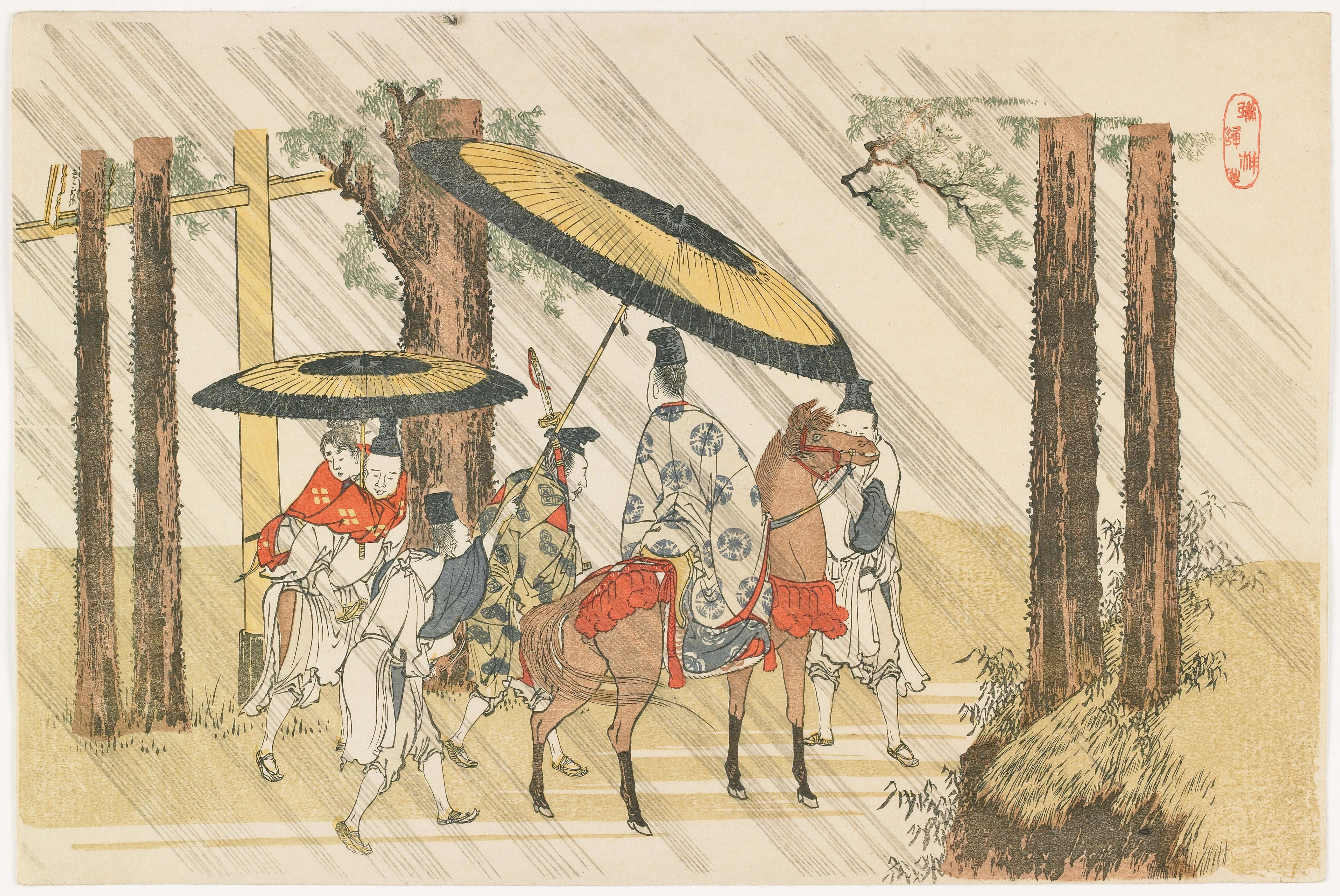 《蟻通神社》（Aridōshi Shrine）｜葛饰北斋 Katsushika Hokusai｜约 1801-1804