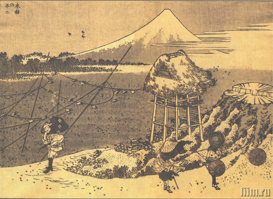 《《富岳百景》第022图：1.富士山和冬季风暴》（22.1.Mount Fuji and winter storm）｜葛饰北斋 Katsushika Hokusai｜1835-1847