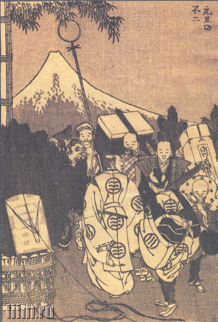 《《富岳百景》第024图：元旦富士山》（24.Mount Fuji on New Year's Day）｜葛饰北斋 Katsushika Hokusai｜1835-1847