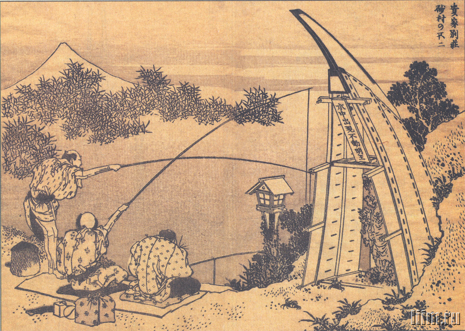 《《富岳百景》第065图：从砂村眺望富士山。大名的庄园》（65.View of Fuji from Sunamura. Daimyo's estate）｜葛饰北斋 Katsushika Hokusai｜1835-1847