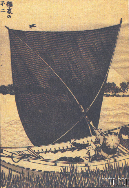 《《富岳百景》第085图：富士透网》（85. Fuji through the net）｜葛饰北斋 Katsushika Hokusai｜1835-1847