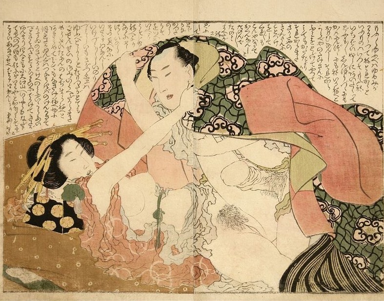 《毯子下约1814》（Under the blanket 约 1814）｜葛饰北斋 Katsushika Hokusai｜1814