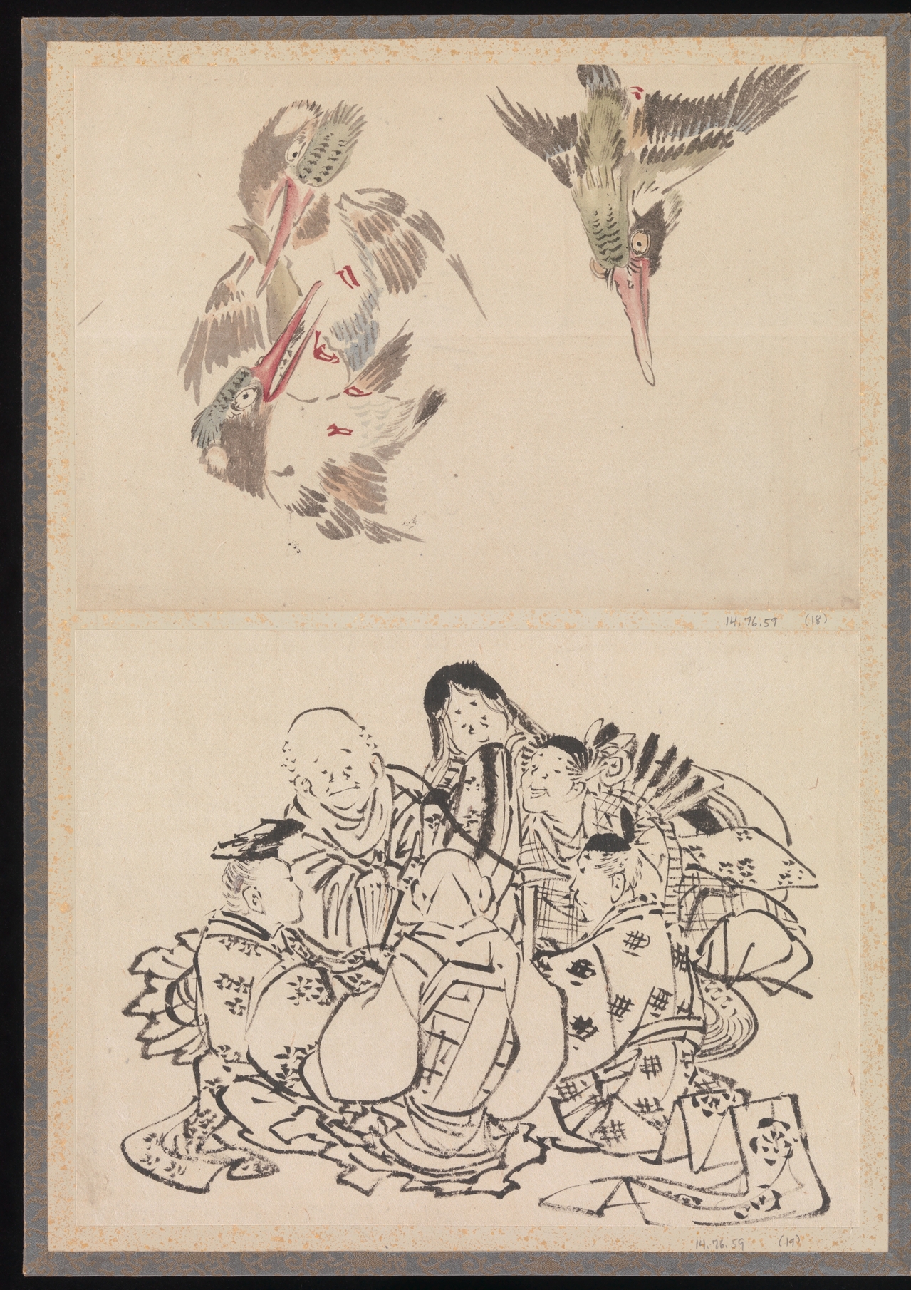 《葛饰北斋及其弟子素描册（DP273201）》（Album of Sketches by Katsushika Hokusai and His Disciples, DP273201）｜葛饰北斋 Katsushika Hokusai｜19世纪