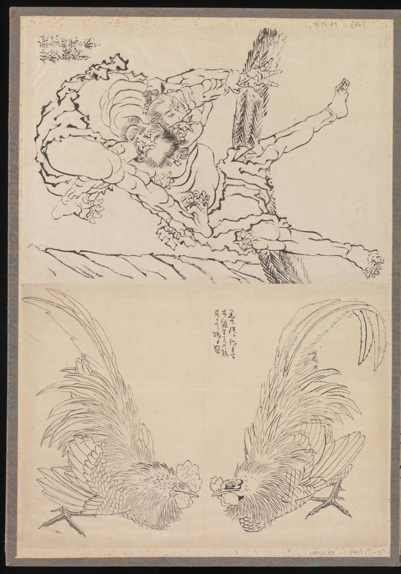 《葛饰北斋及其弟子素描册（DP273486）》（Album of Sketches by Katsushika Hokusai and His Disciples, DP273486）｜葛饰北斋 Katsushika Hokusai｜19世纪