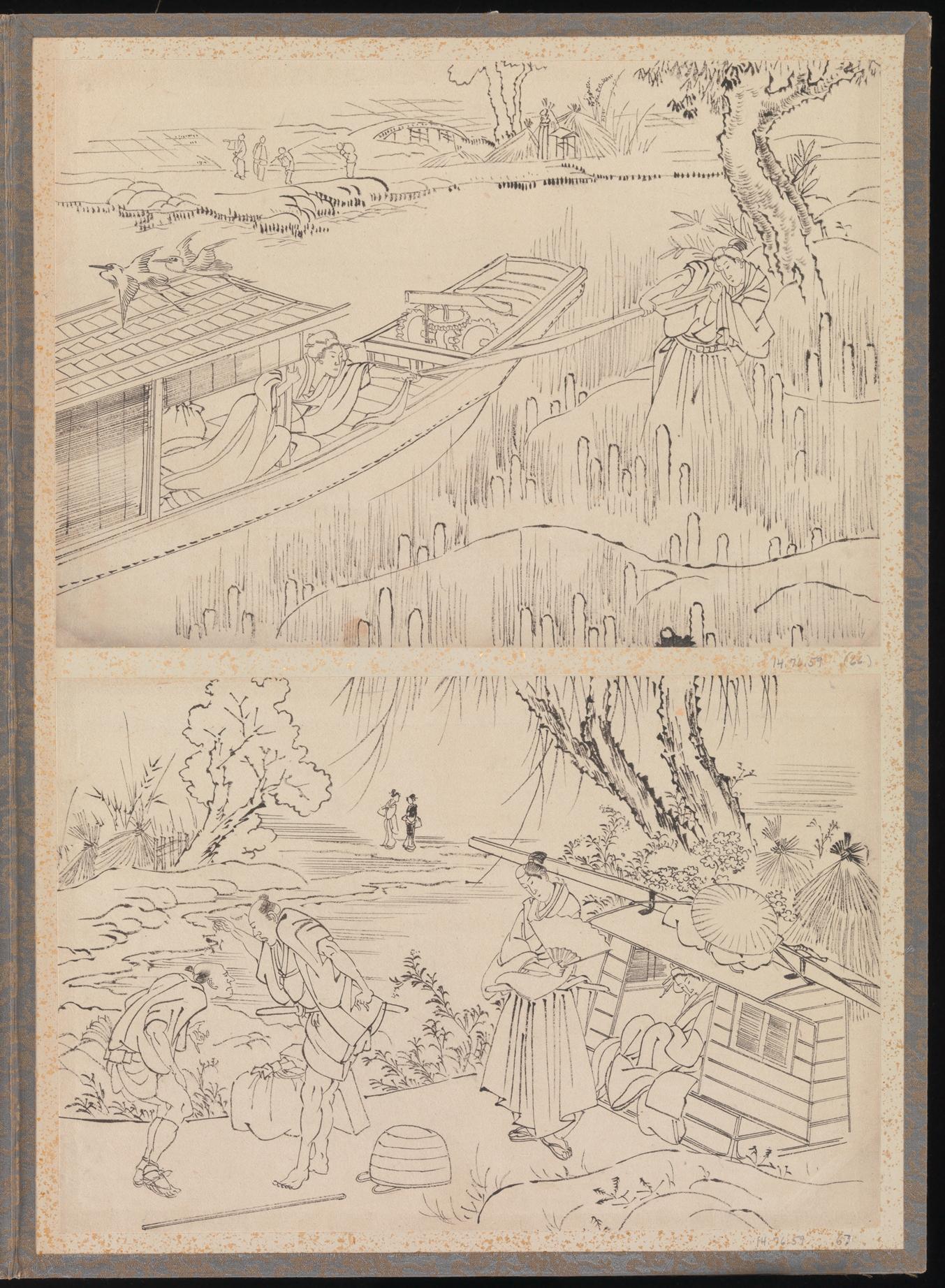 《葛饰北斋及其弟子素描册（DP273507）》（Album of Sketches by Katsushika Hokusai and His Disciples, DP273507）｜葛饰北斋 Katsushika Hokusai｜19世纪