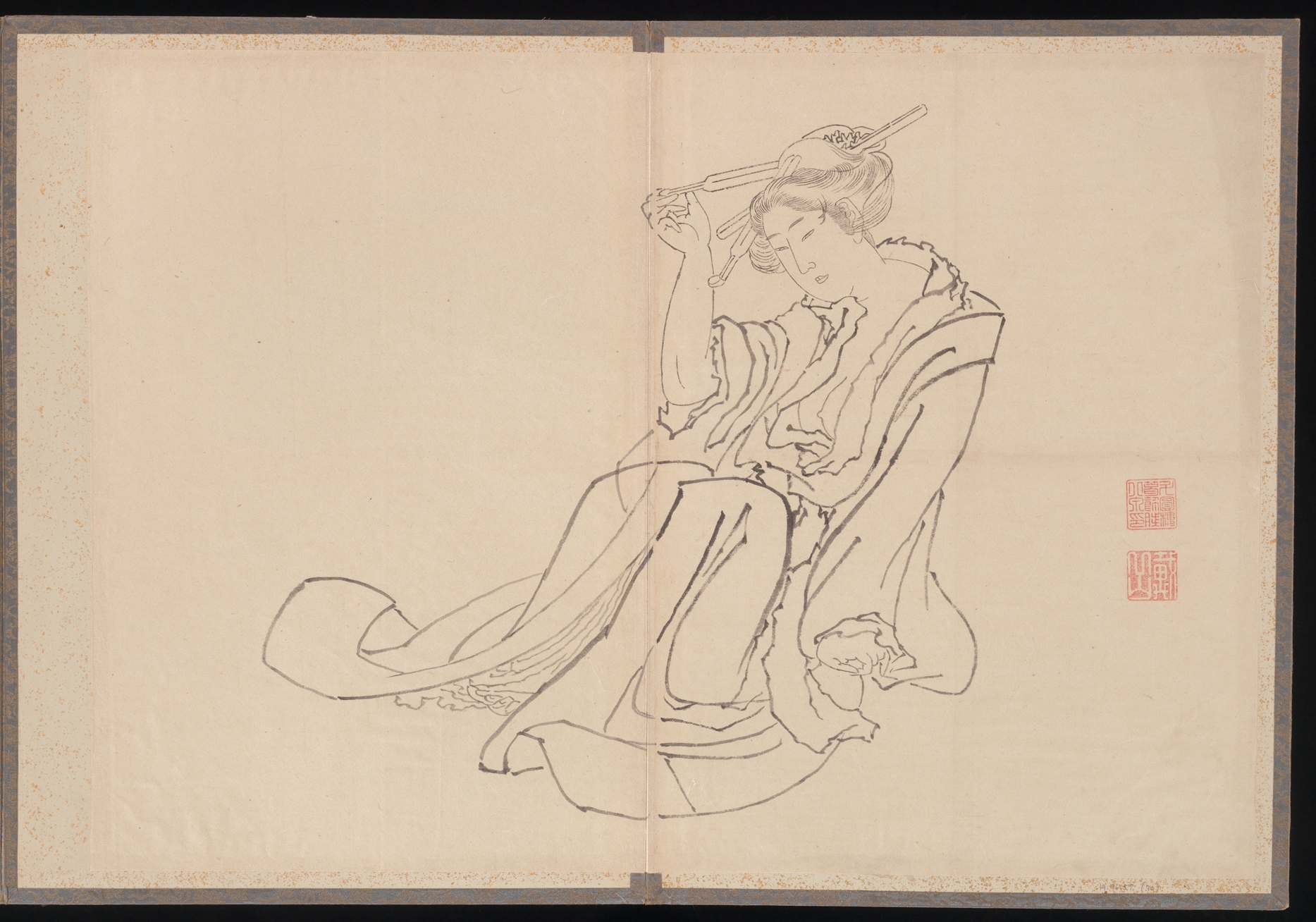 《葛饰北斋及其弟子素描册（DP273511）》（Album of Sketches by Katsushika Hokusai and His Disciples, DP273511）｜葛饰北斋 Katsushika Hokusai｜19世纪