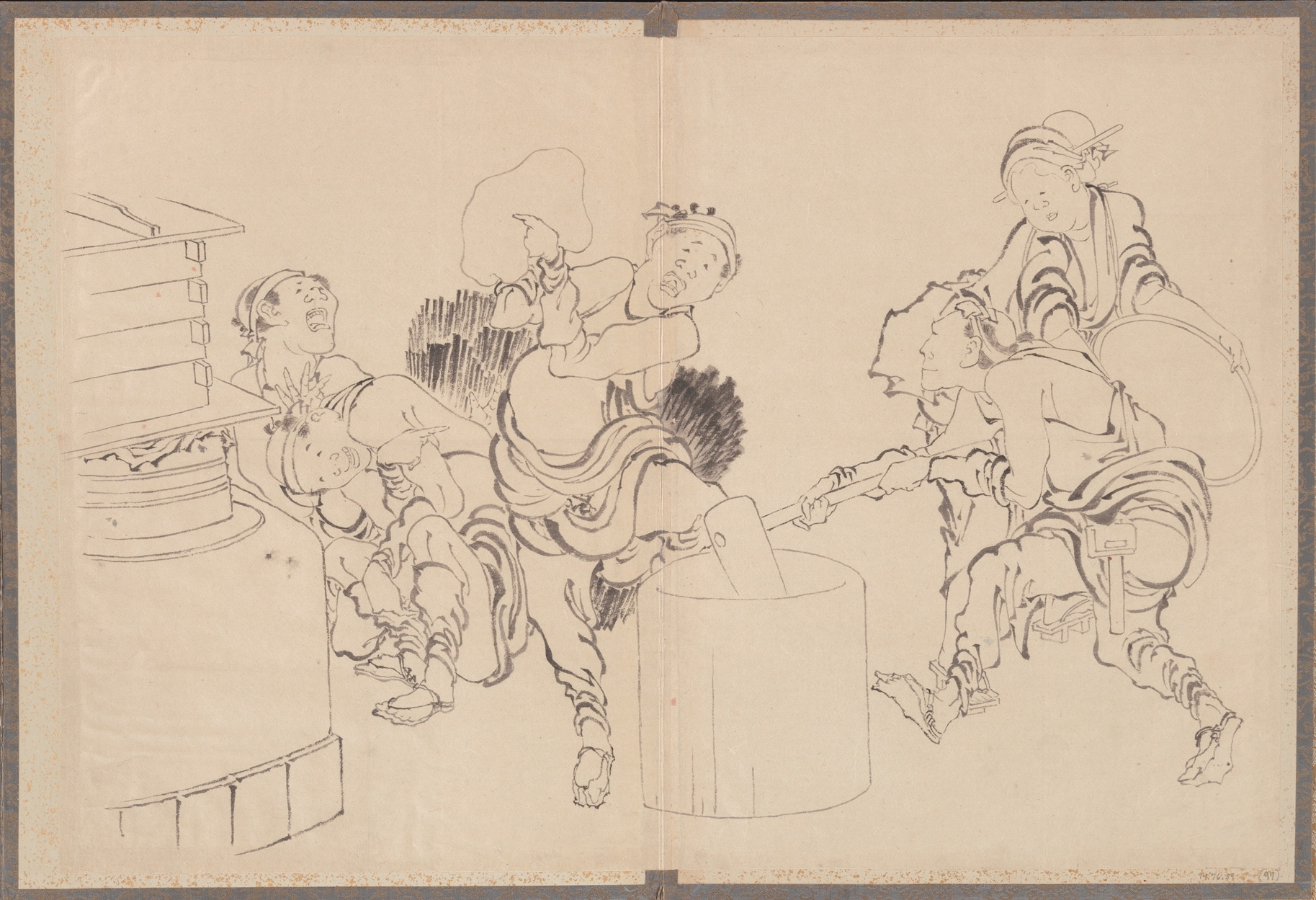 《葛饰北斋及其弟子素描册（DP273768）》（Album of Sketches by Katsushika Hokusai and His Disciples, DP273768）｜葛饰北斋 Katsushika Hokusai｜19世纪