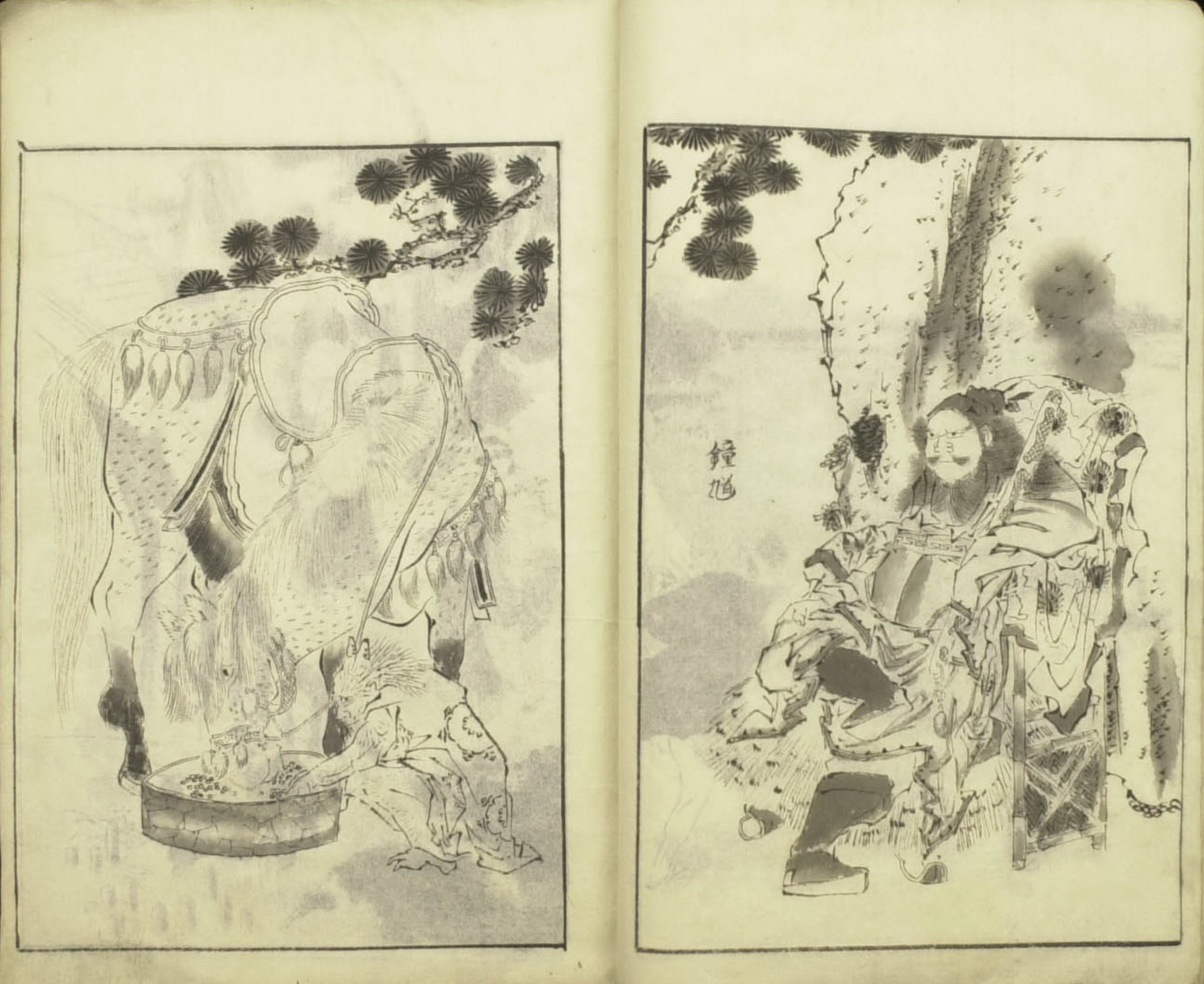 《Hokusai Giga 1820 1 的准备图》（Preparatory drawings for Hokusai Giga 1820 1）｜葛饰北斋 Katsushika Hokusai｜1820