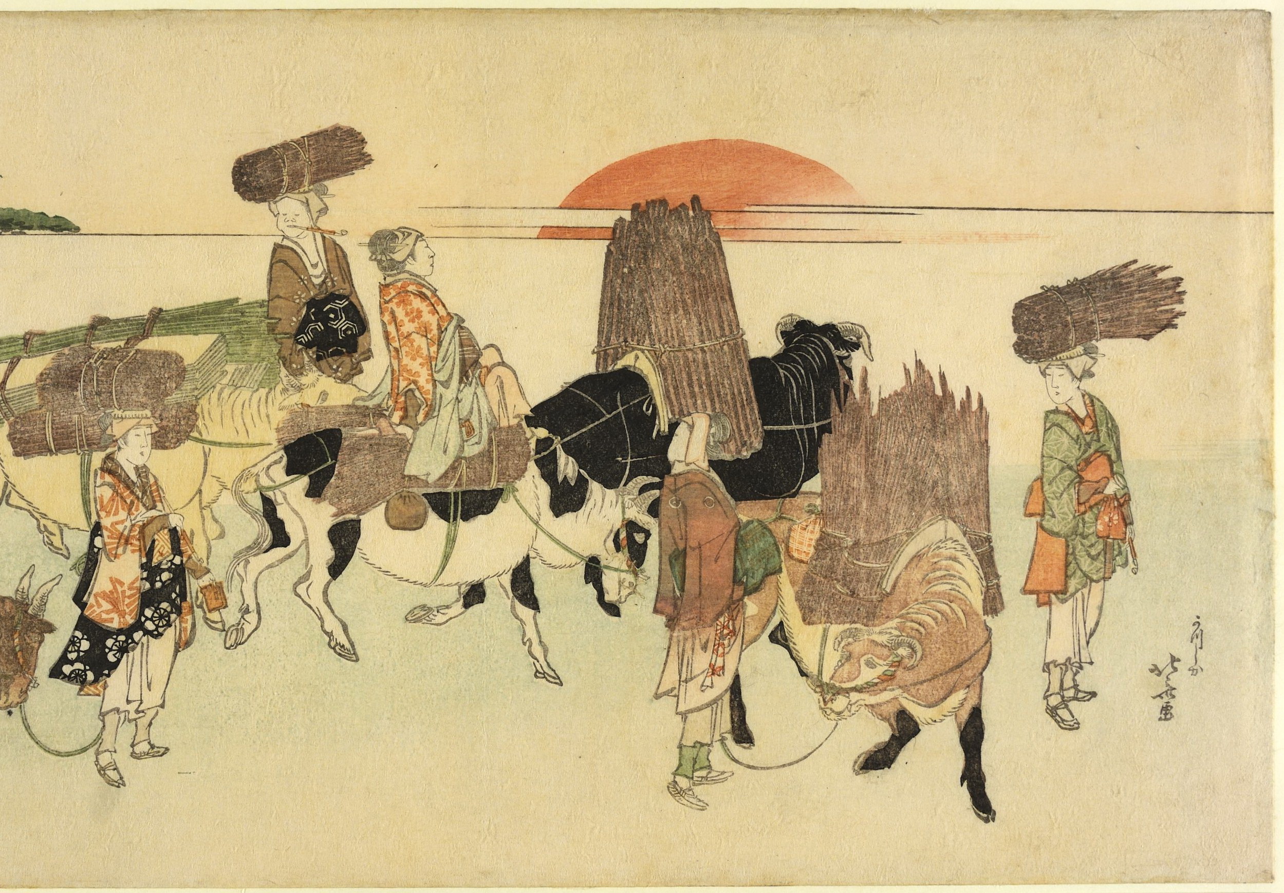 《双连画乡村风景片2》（Diptych Rural landscape sheet 2）｜葛饰北斋 Katsushika Hokusai｜19世纪初
