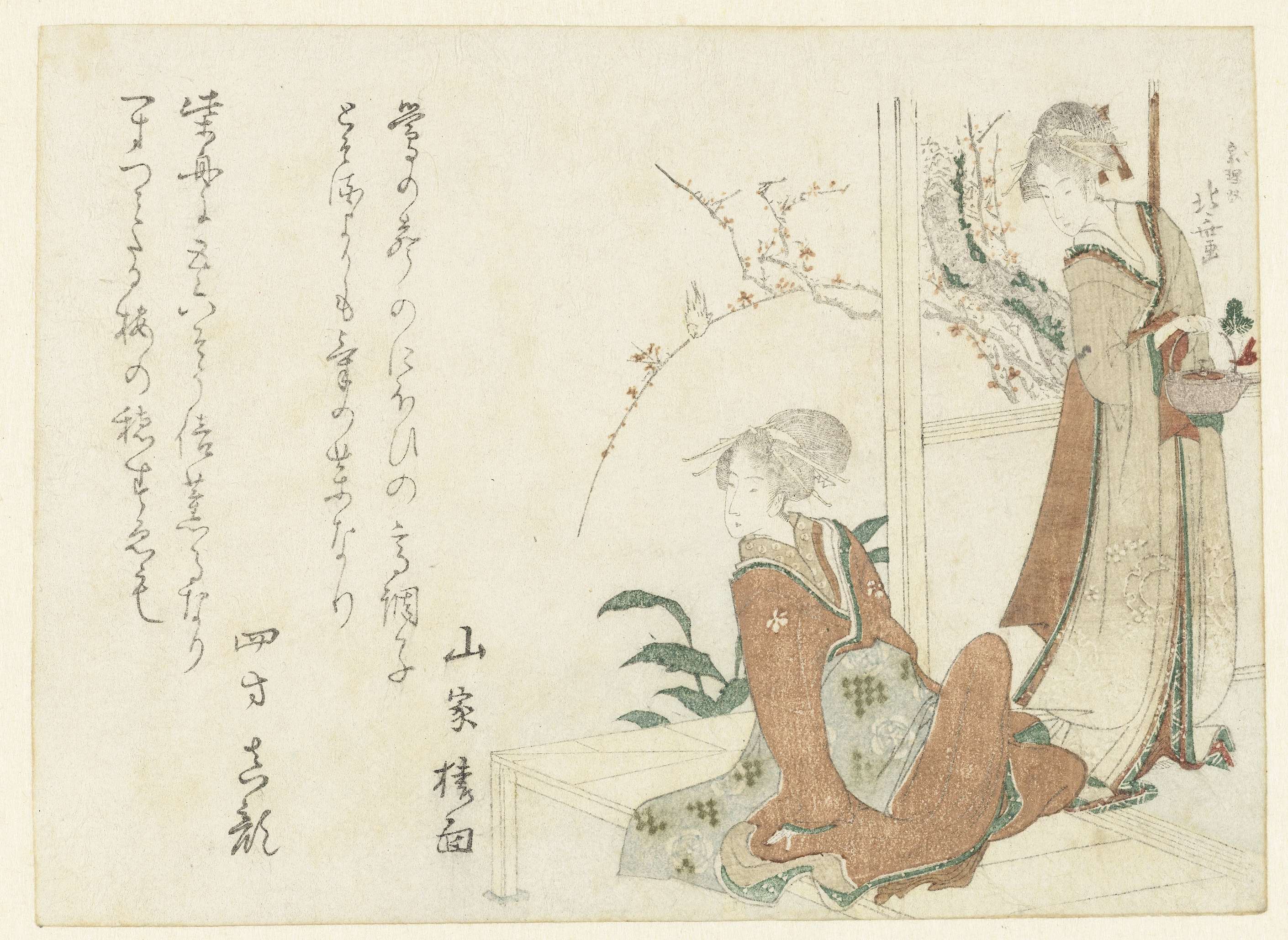 《阳台上的妇女》（Women on the verana）｜葛饰北斋 Katsushika Hokusai｜19世纪初