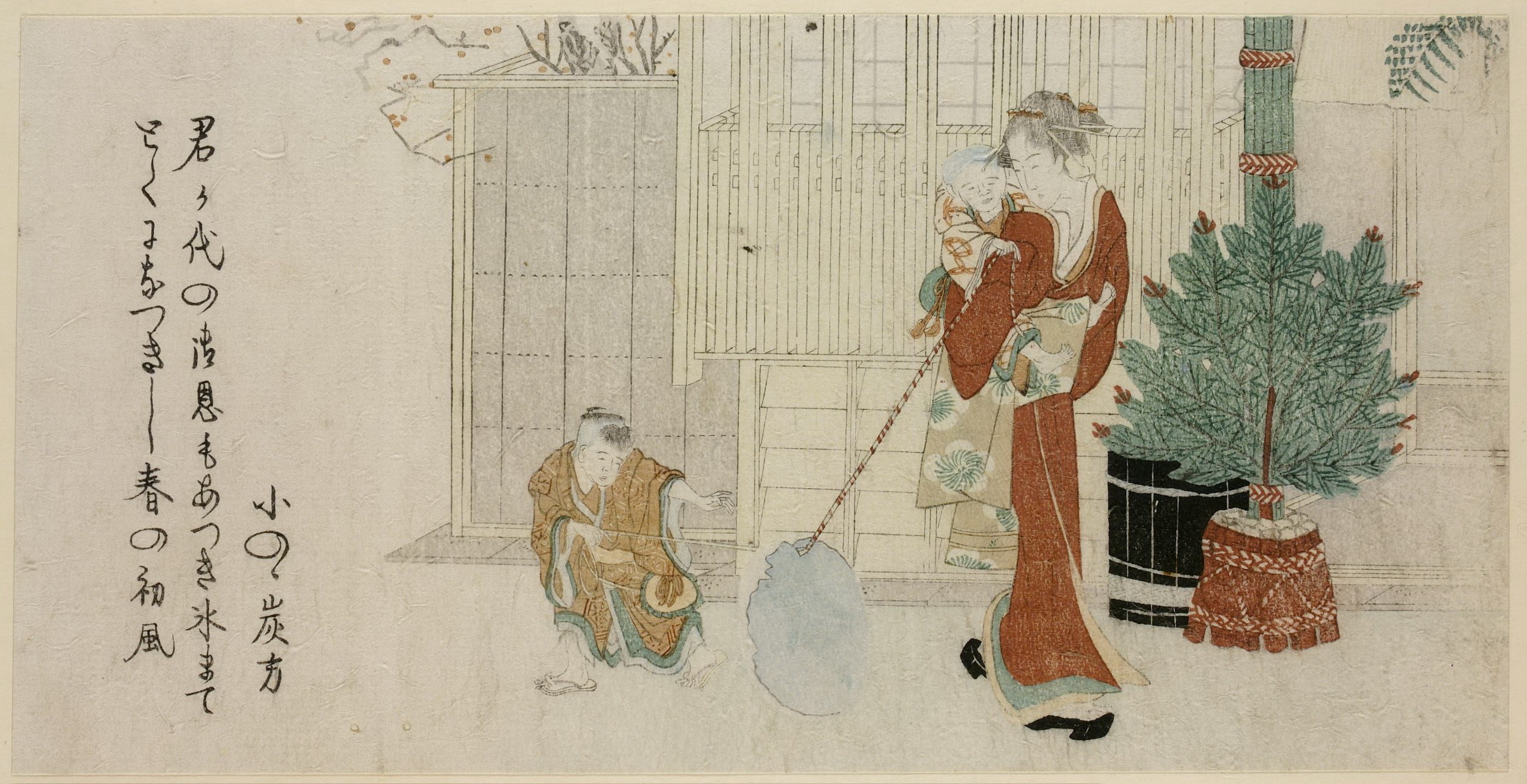 《新年场景1800》（New Year's scene 1800）｜葛饰北斋 Katsushika Hokusai｜1800