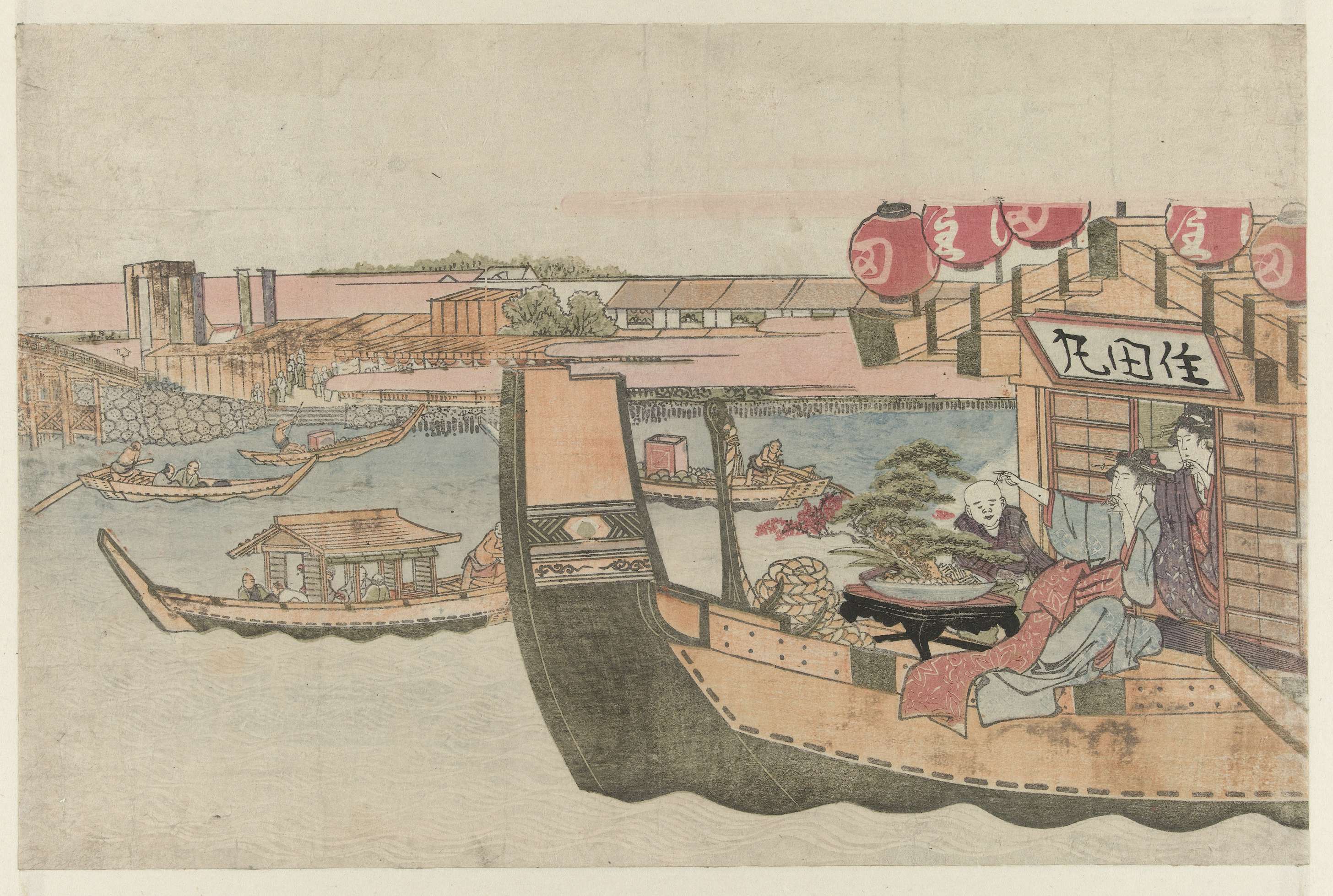 《隅田川上的游船 1808-1812》（Pleasure boats on the Sumida River 1808-1812）｜葛饰北斋 Katsushika Hokusai｜1808-1812