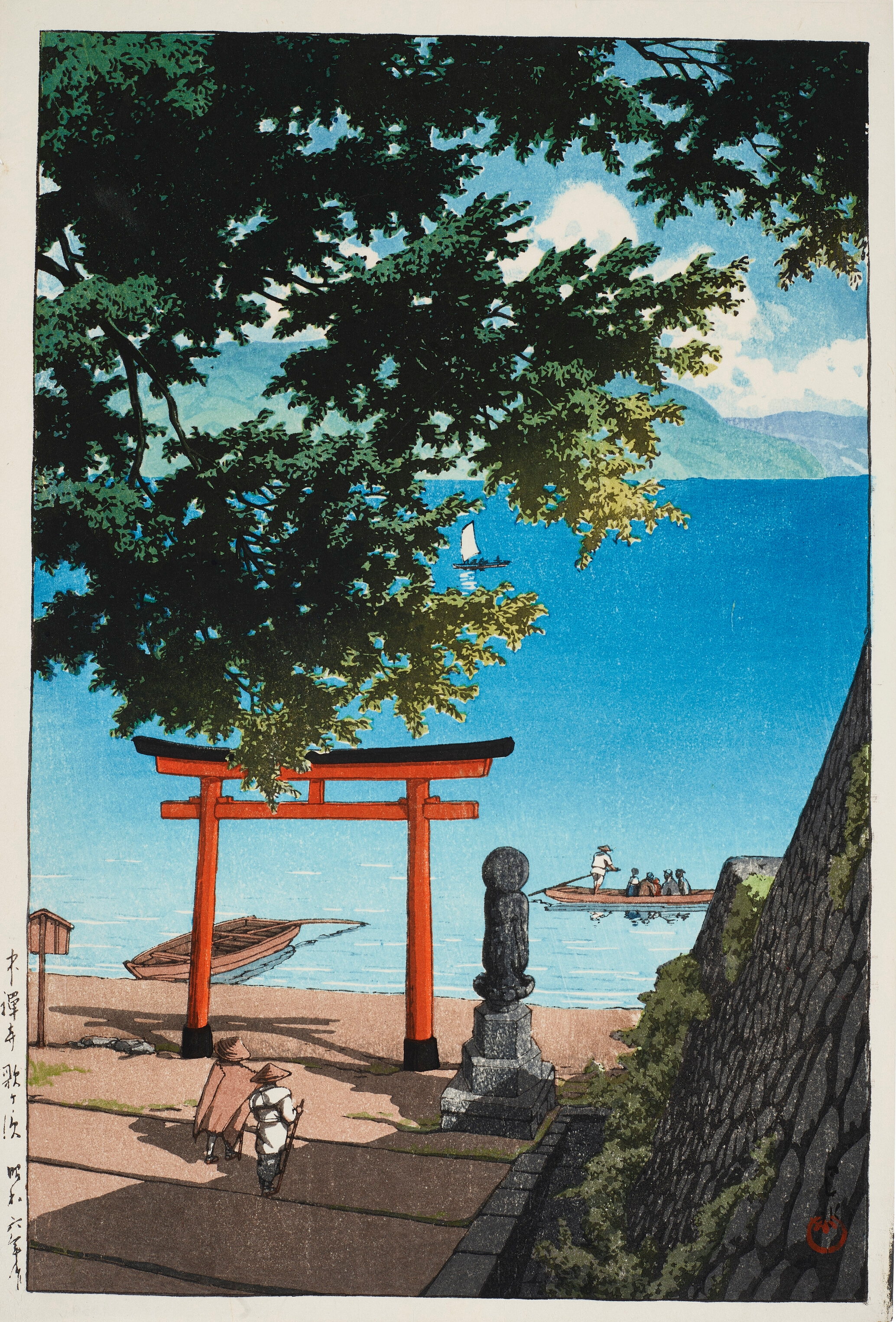 《中禅寺歌滨》（Chuzenji Temple, Utagahama）｜川濑巴水 Kawase Hasui｜1931