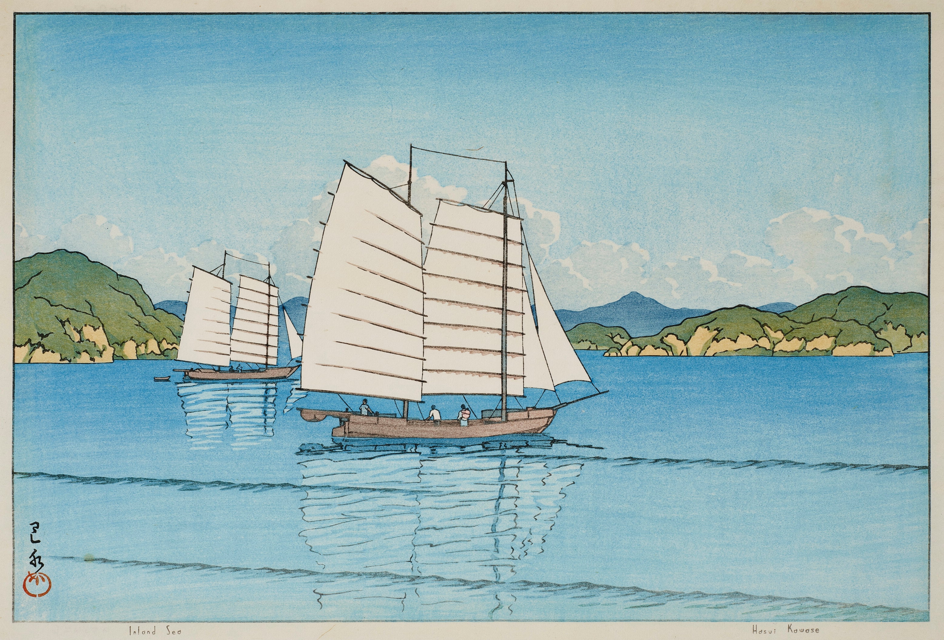 《濑户内海》（Inland Sea）｜川濑巴水 Kawase Hasui｜1952