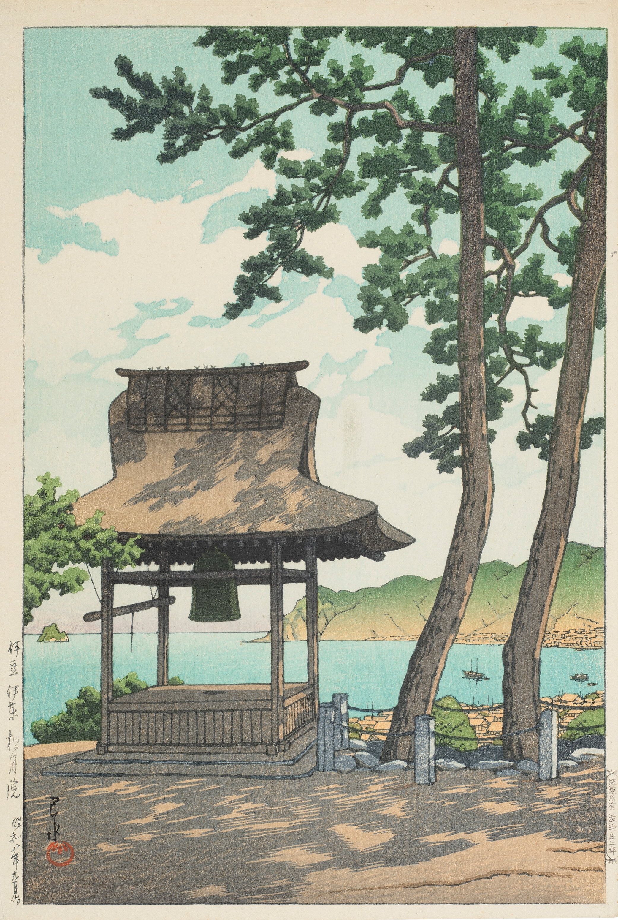 《伊豆伊东修月院》（Shugetsu Temple in Ito, Izu）｜川濑巴水 Kawase Hasui｜1933