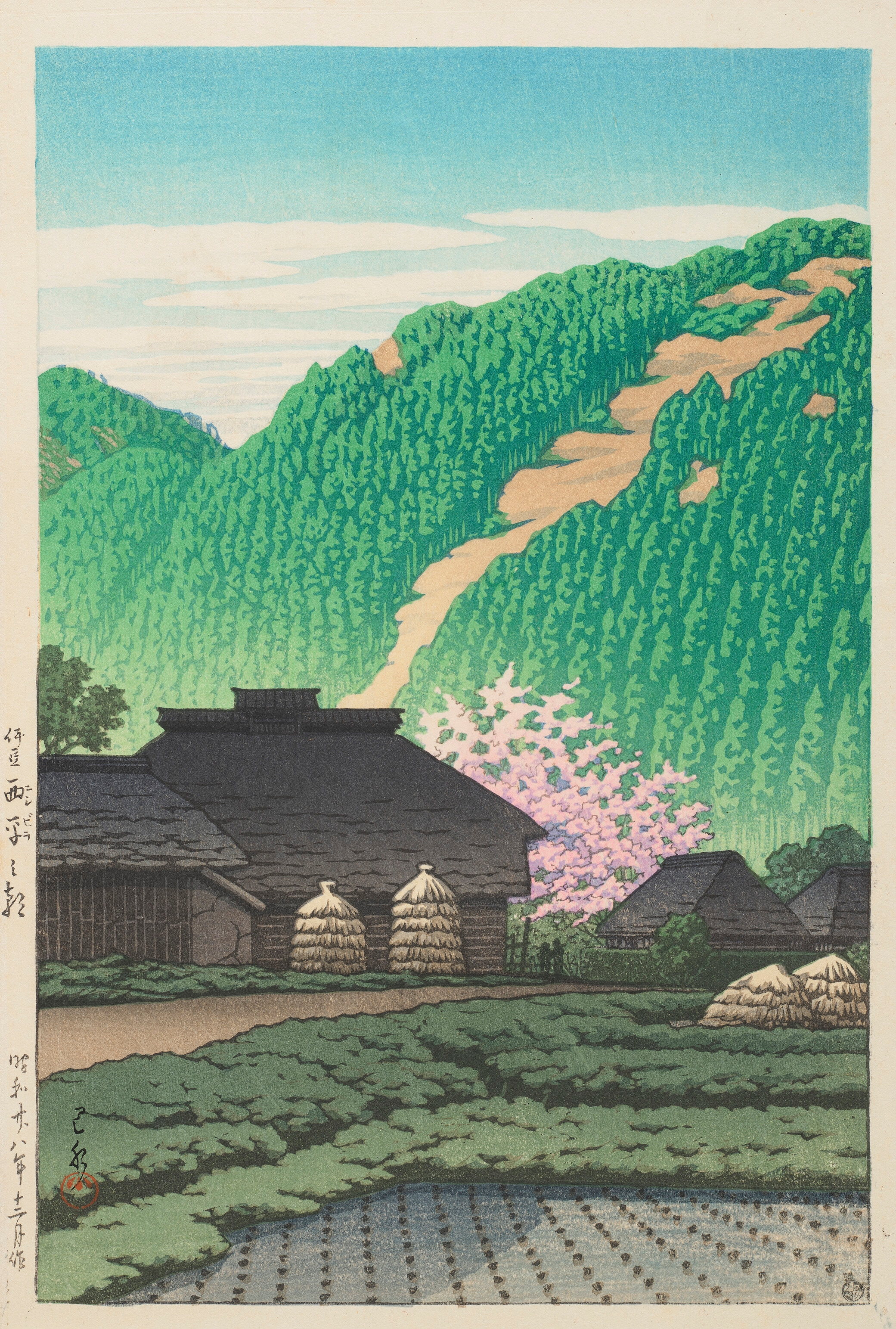 《伊豆西平之晨》（Morning in Nishibira, Izu）｜川濑巴水 Kawase Hasui｜1953