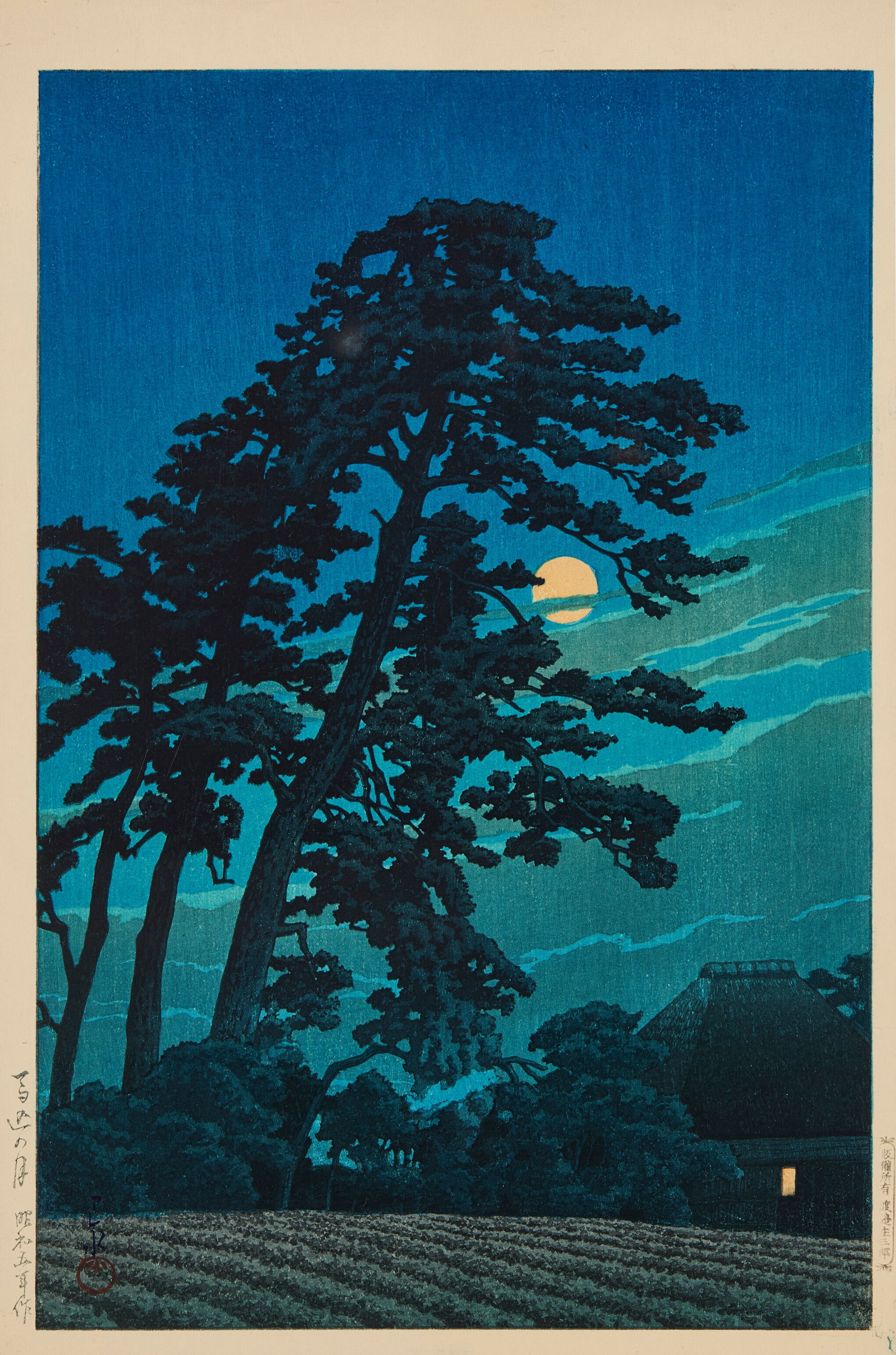 《马笼之月》（Moon at Magome）｜川濑巴水 Kawase Hasui｜1930