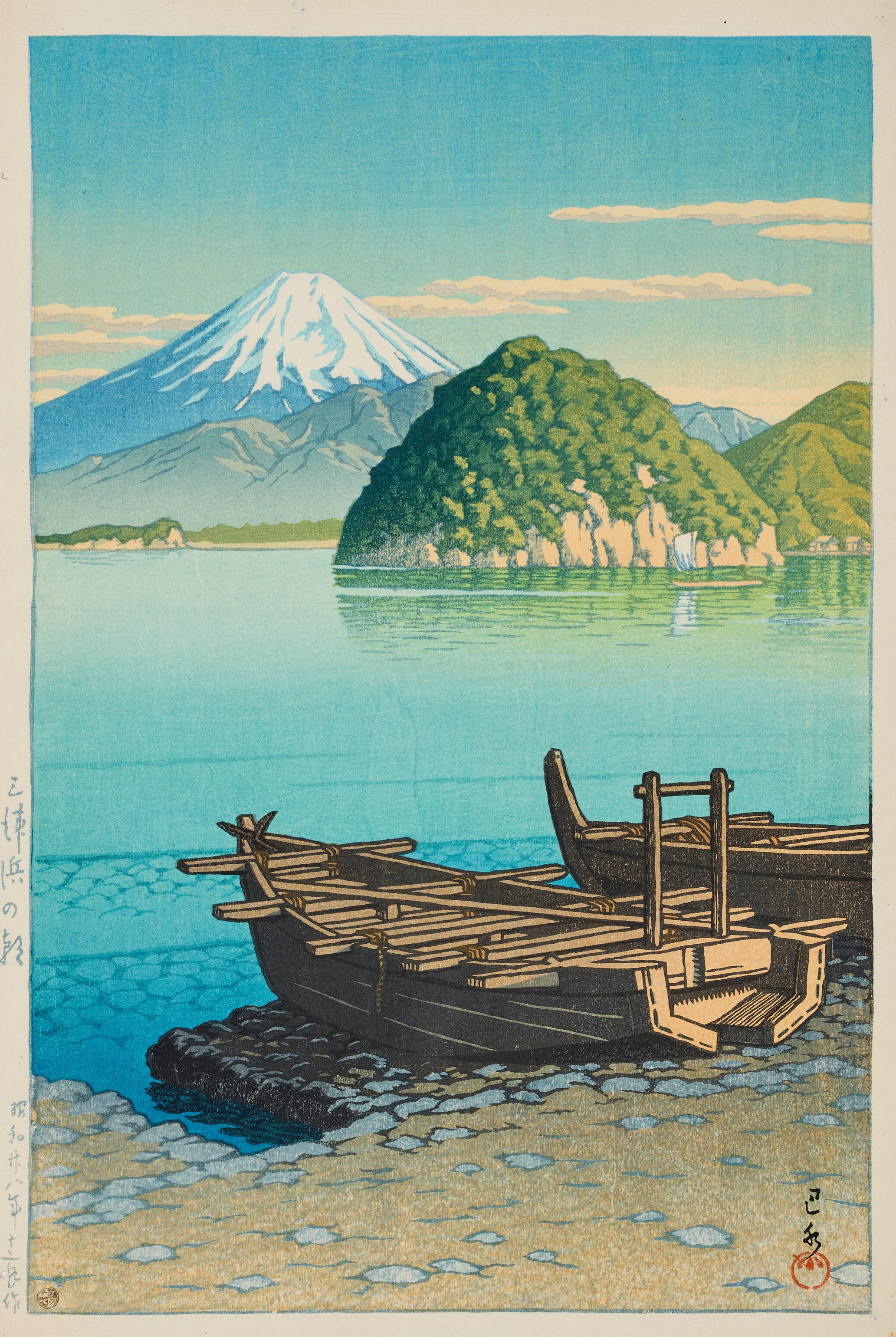 《三津滨之晨》（Morning at Mitohama）｜川濑巴水 Kawase Hasui｜1953