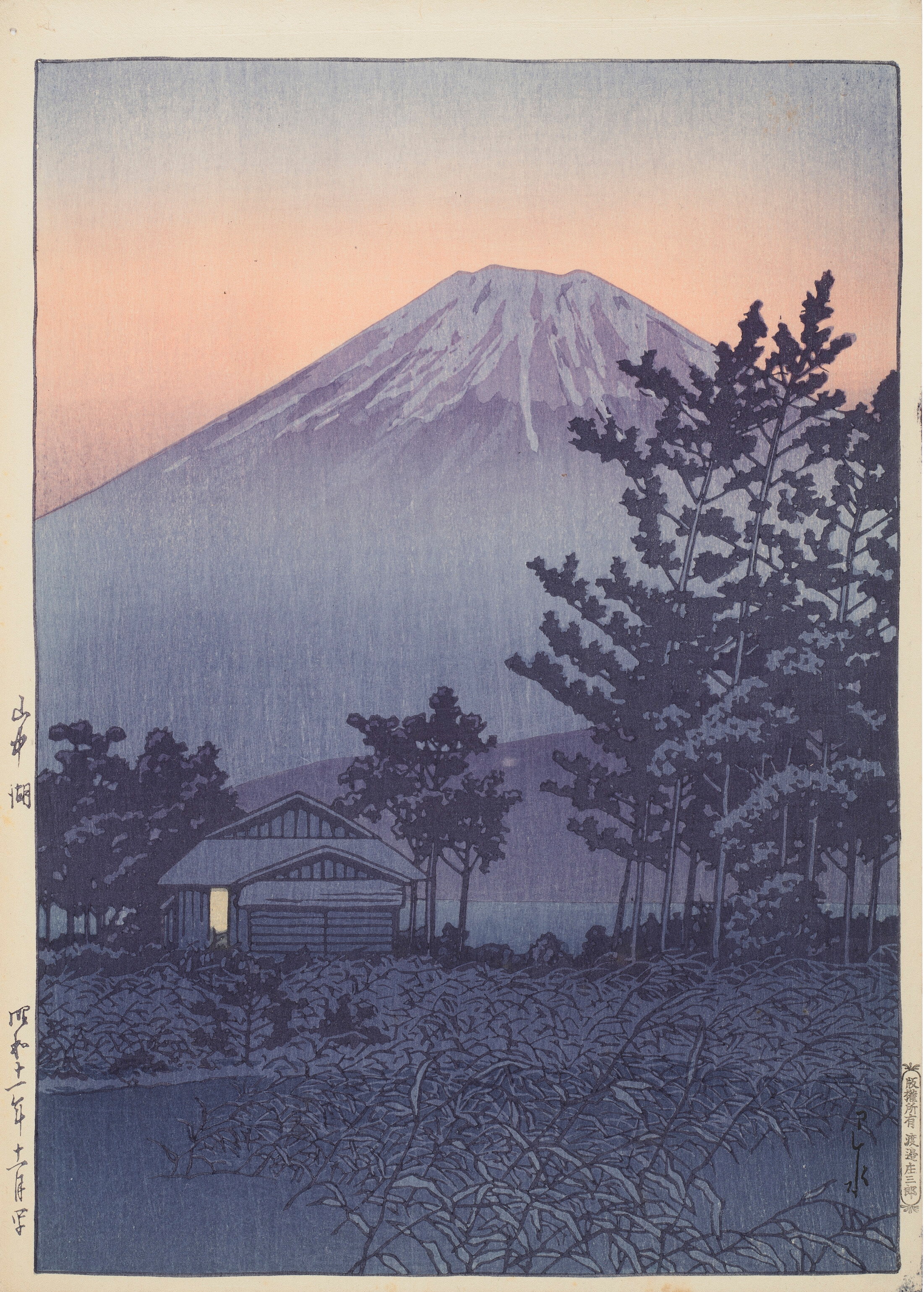 《山中湖》（Lake Yamanaka）｜川濑巴水 Kawase Hasui｜1936