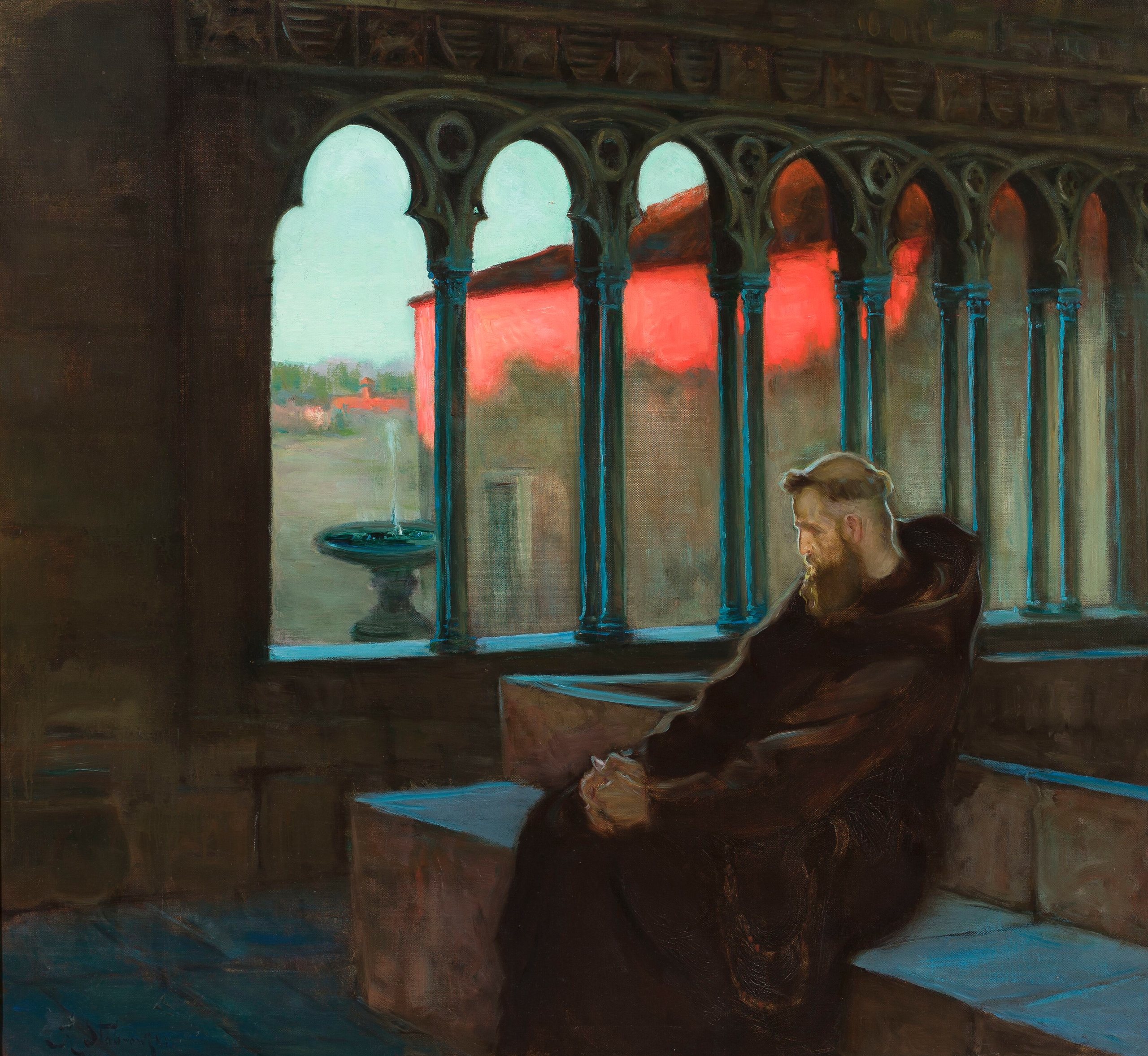 《修道院的寂静》（In monastic silence）｜卡齐米日·斯塔布罗夫斯基 Kazimierz Stabrowski｜1927-1928