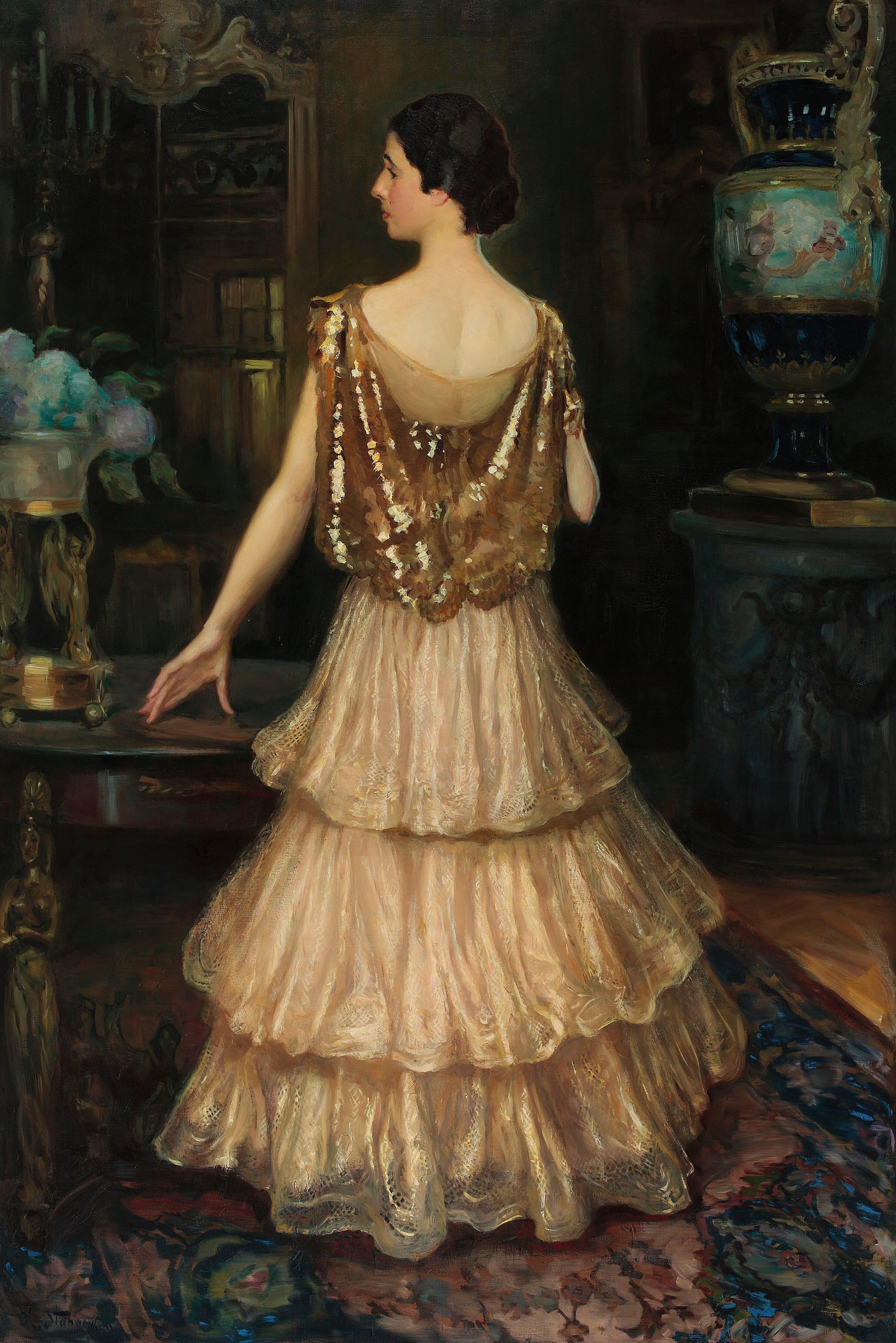 《加夫龙斯卡夫人肖像》（Portrait of Mrs. Gawrońska）｜卡齐米日·斯塔布罗夫斯基 Kazimierz Stabrowski｜1927