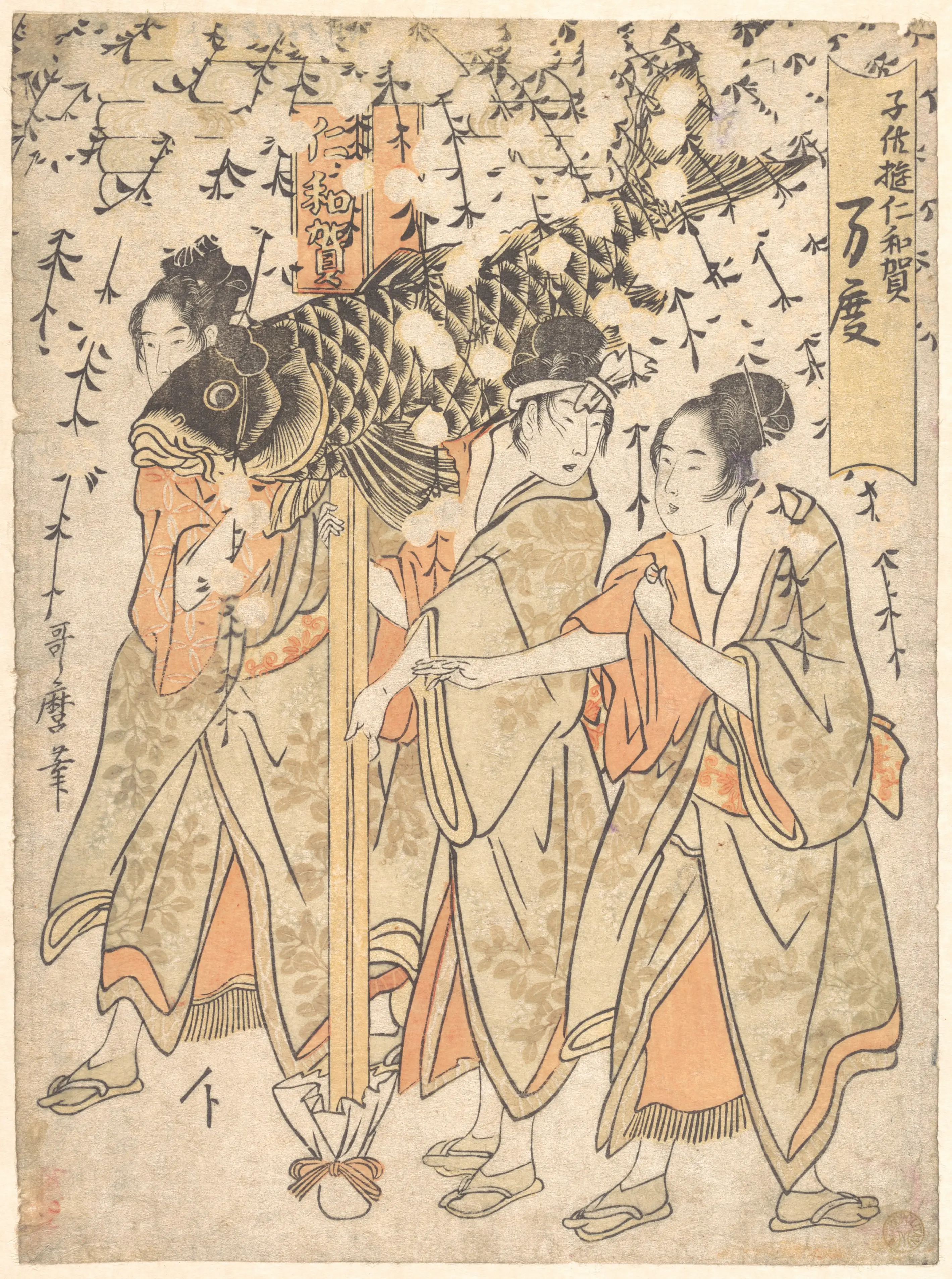 《灯笼浮游》（Lantern Float）｜喜多川歌麿 Kitagawa Utamaro｜江户时代，early 1800s