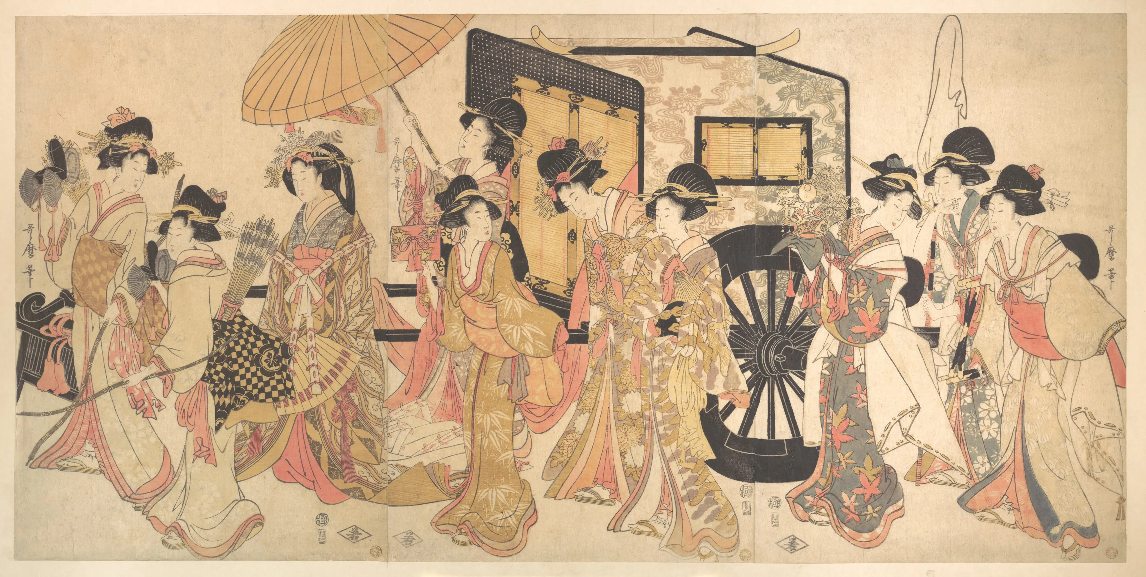 仿宫廷行列的游女