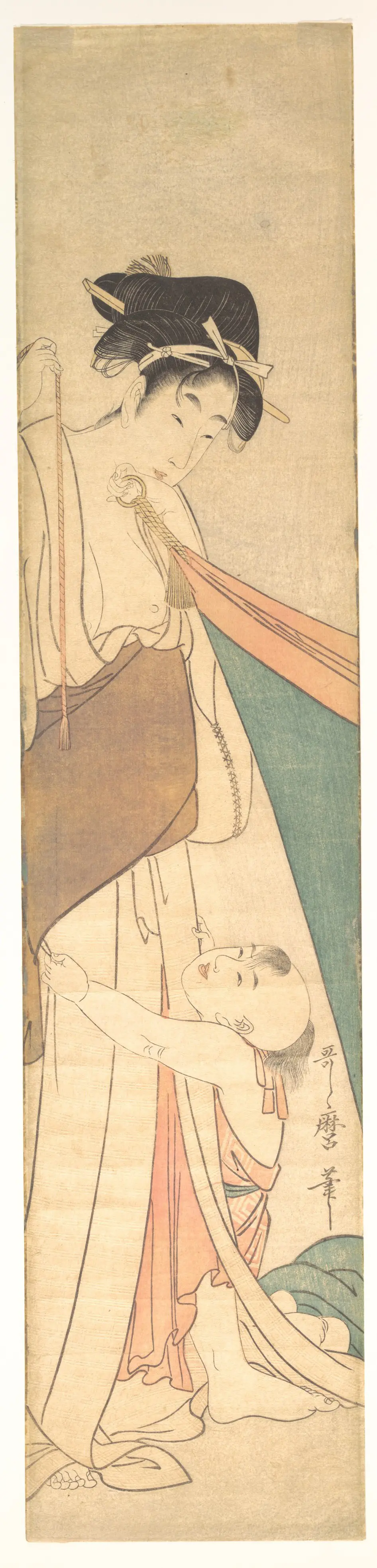 《女子与猫》（A Woman and a Cat）｜喜多川歌麿 Kitagawa Utamaro｜江户时代，约 1793-1794