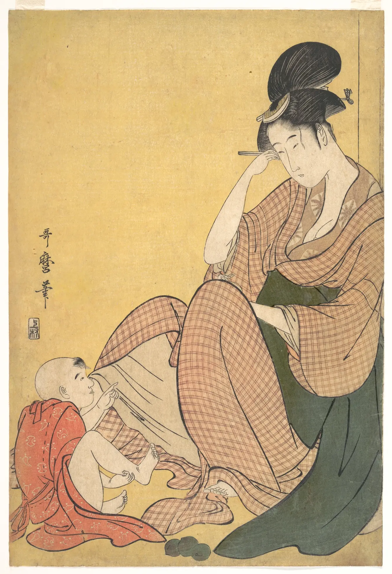 《沐浴》（Bathtime (Gyōzui)）｜喜多川歌麿 Kitagawa Utamaro｜江户时代，约 1801